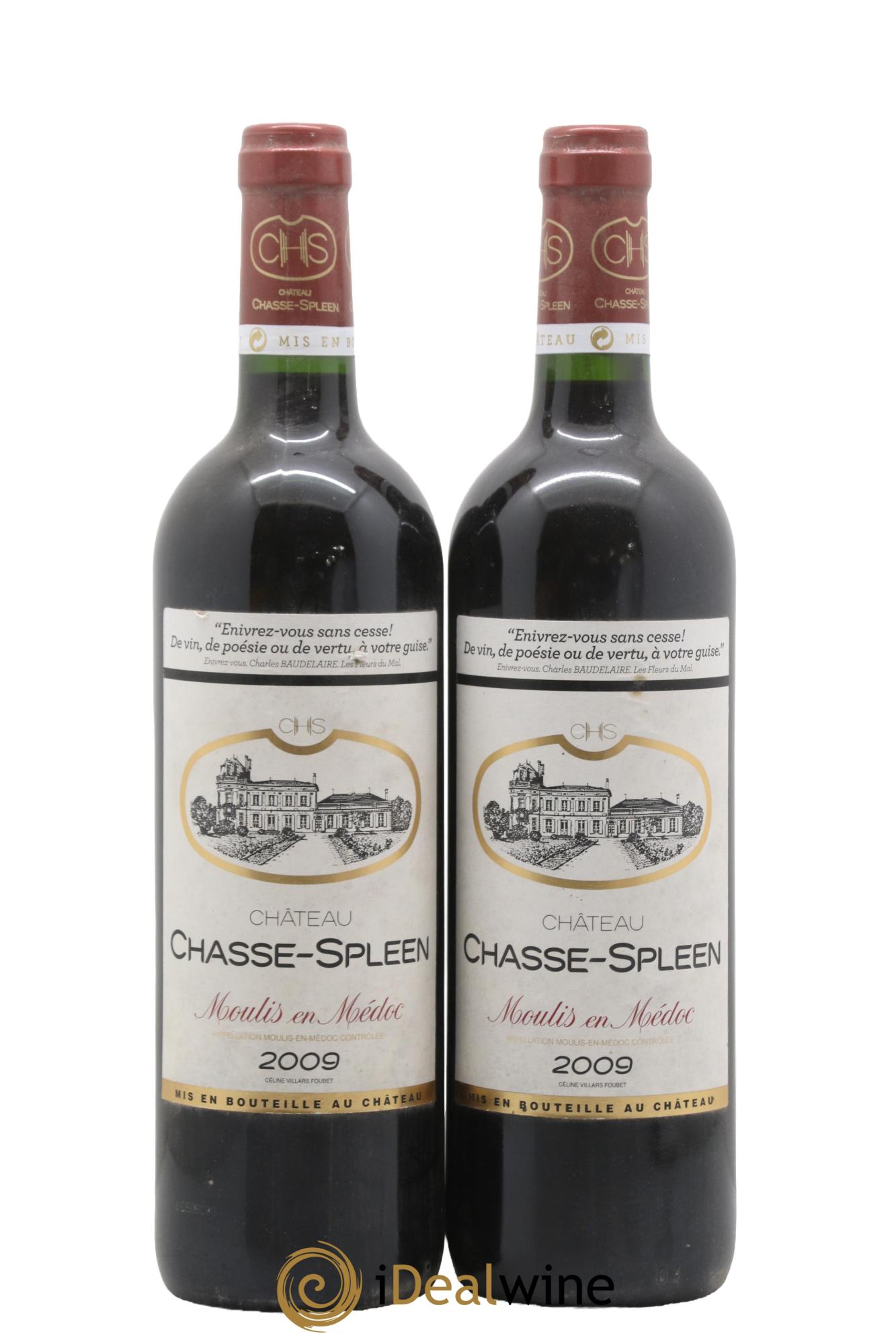 Château Chasse Spleen 2009 - Lot de 2 bouteilles - 0