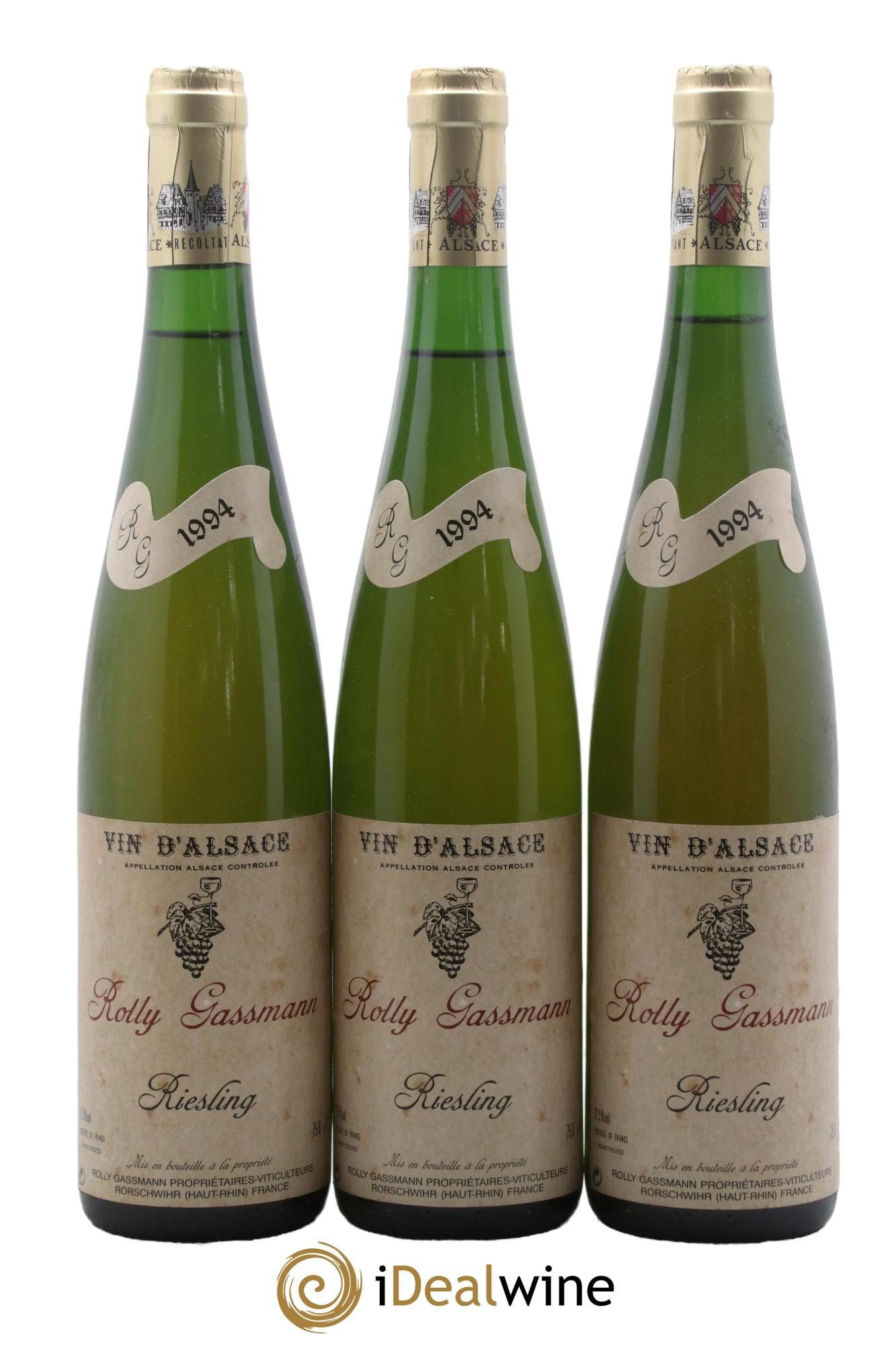 Alsace Riesling Rolly-Gassmann 1994 - Lotto di 3 bottiglie - 0