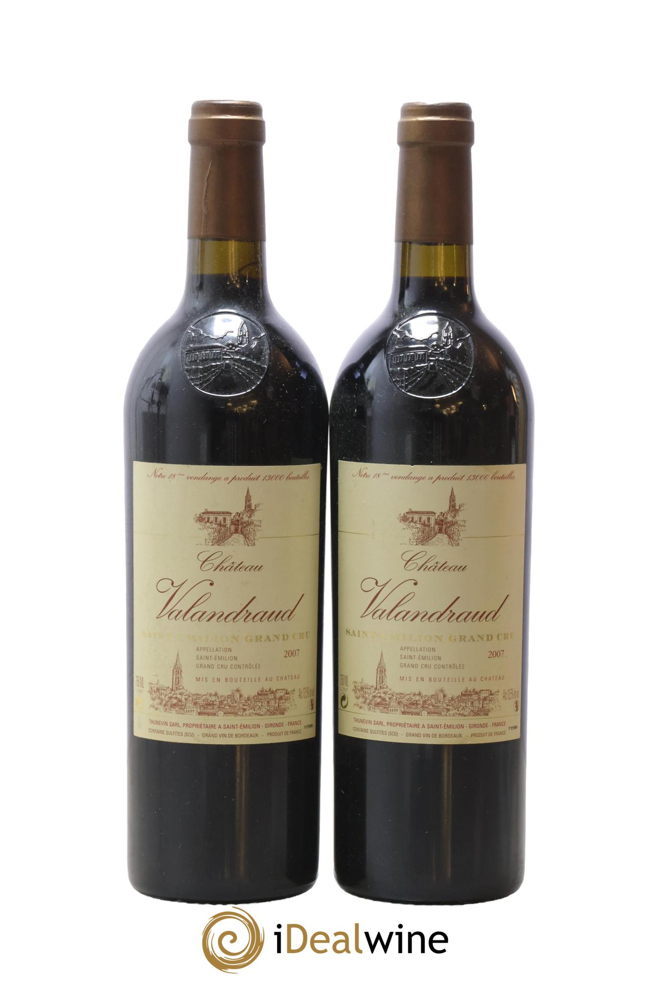 Château de Valandraud 1er Grand Cru Classé B depuis 2012 2007 - Lot of 2 bottles - 0