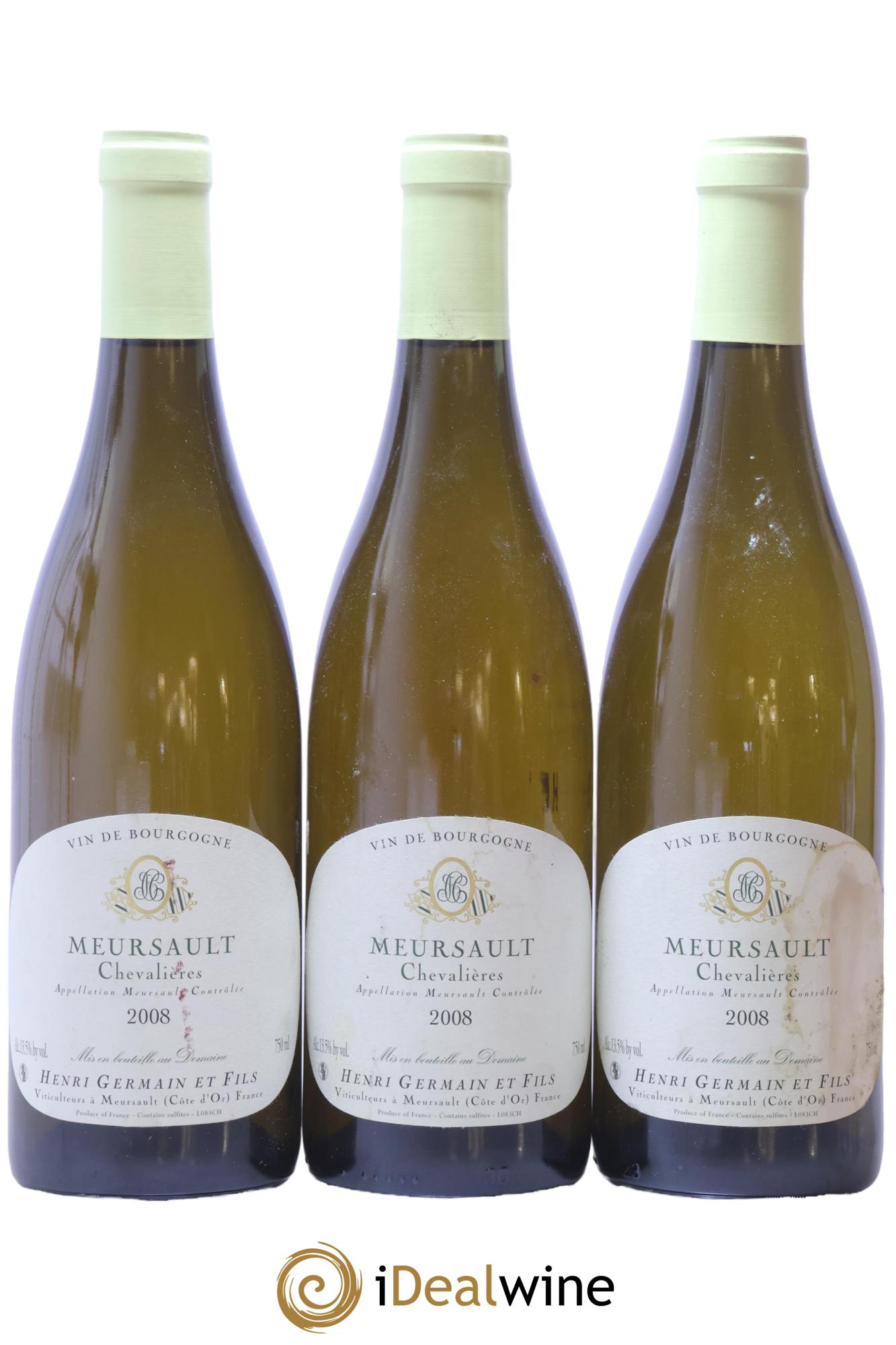 Meursault Chevalières Henri Germain 2008 - Lot of 3 bottles - 0