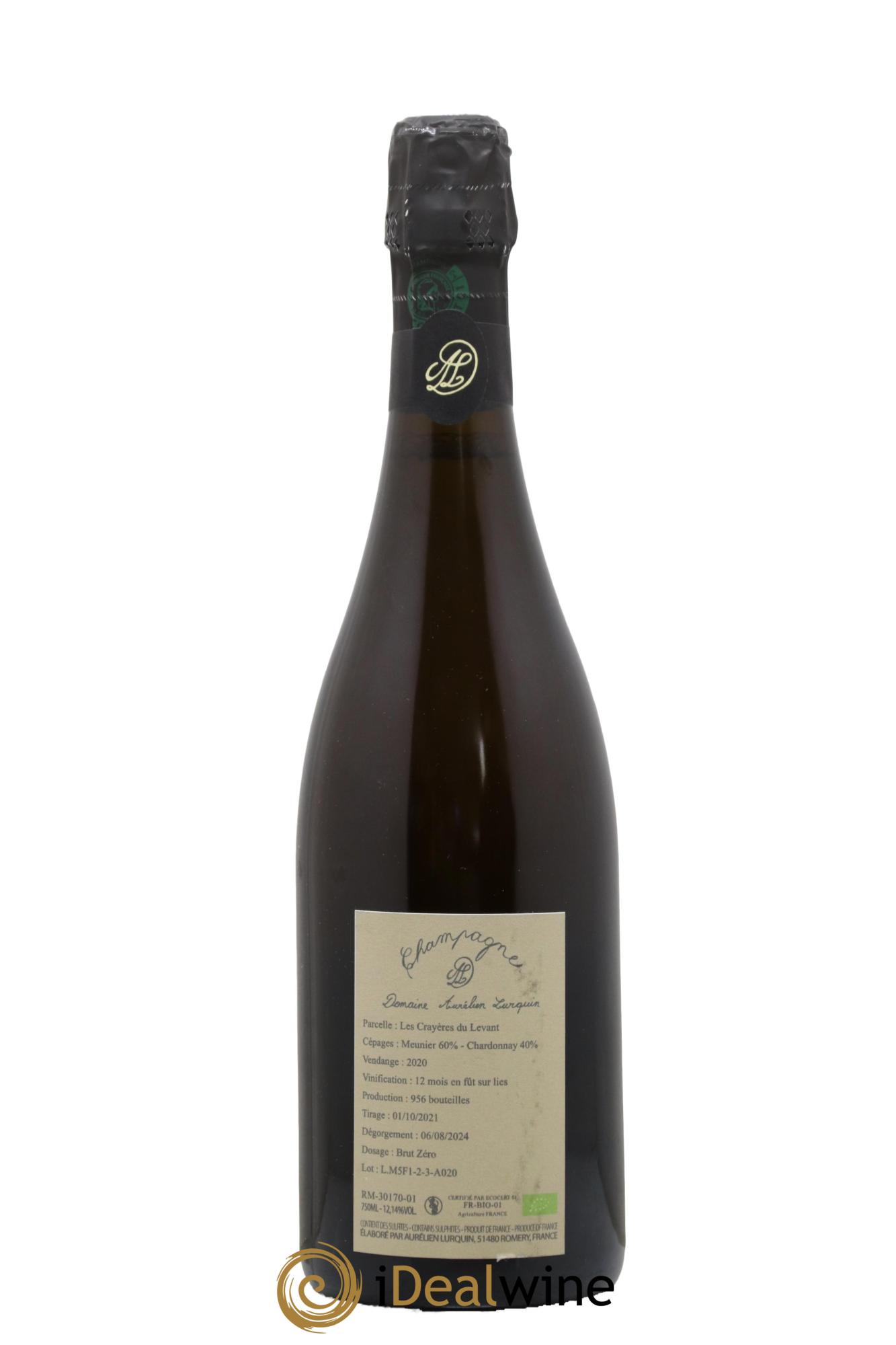 Chardonnay Les Crayères du Levant Aurélien Lurquin 2020 - Lotto di 1 bottiglia - 1