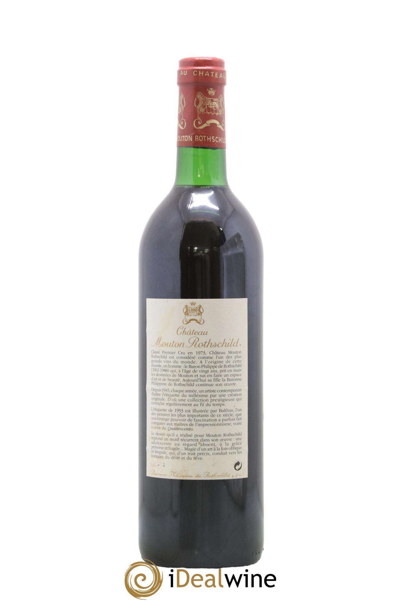 Château Mouton Rothschild 1er Grand Cru Classé 1993 - Lotto di 1 bottiglia - 1