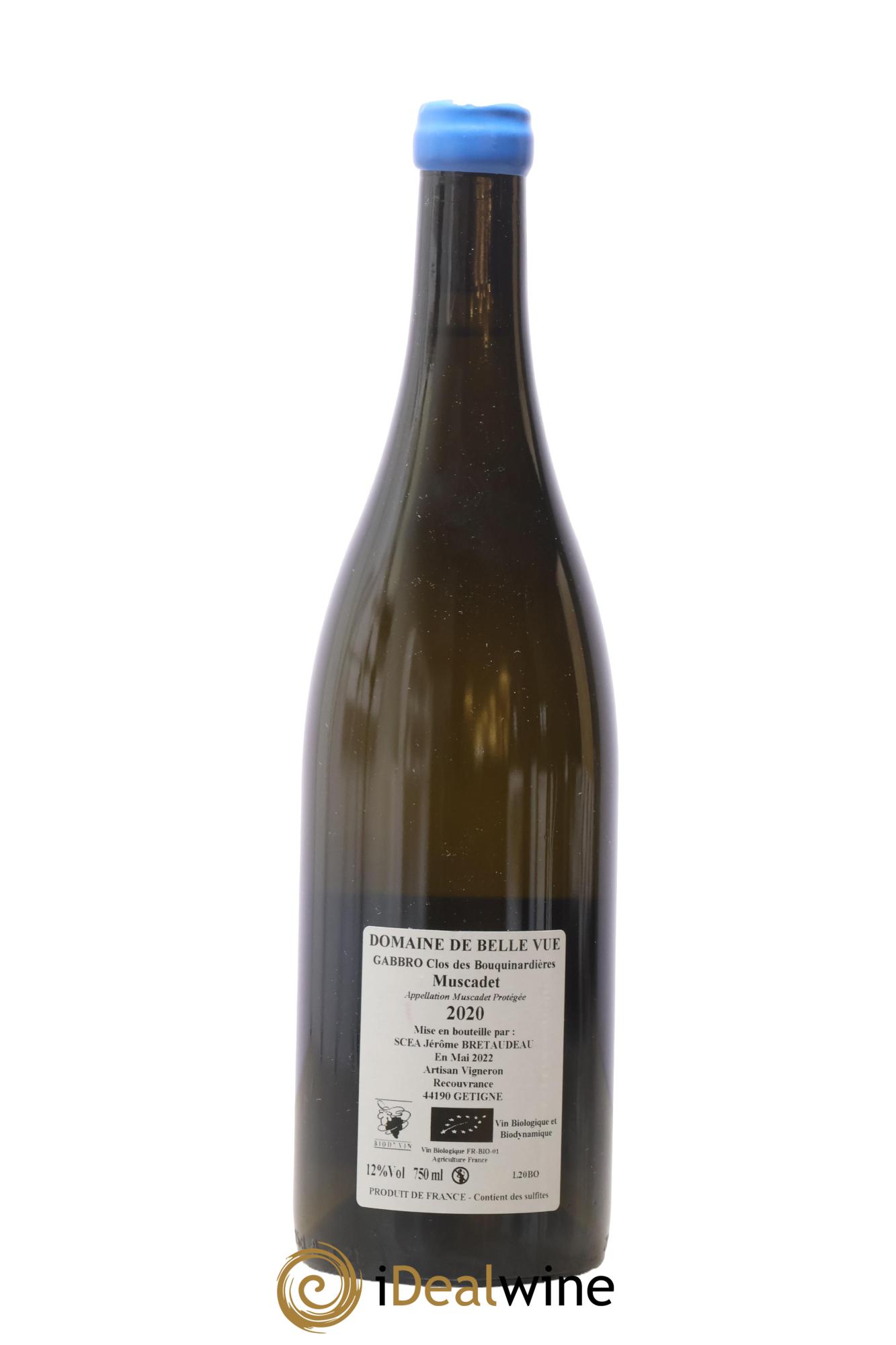 Muscadet-Sèvre-et-Maine Gabbro Clos des Bouquinardières Jérôme Bretaudeau - Domaine de Bellevue 2020 - Posten von 1 Flasche - 1