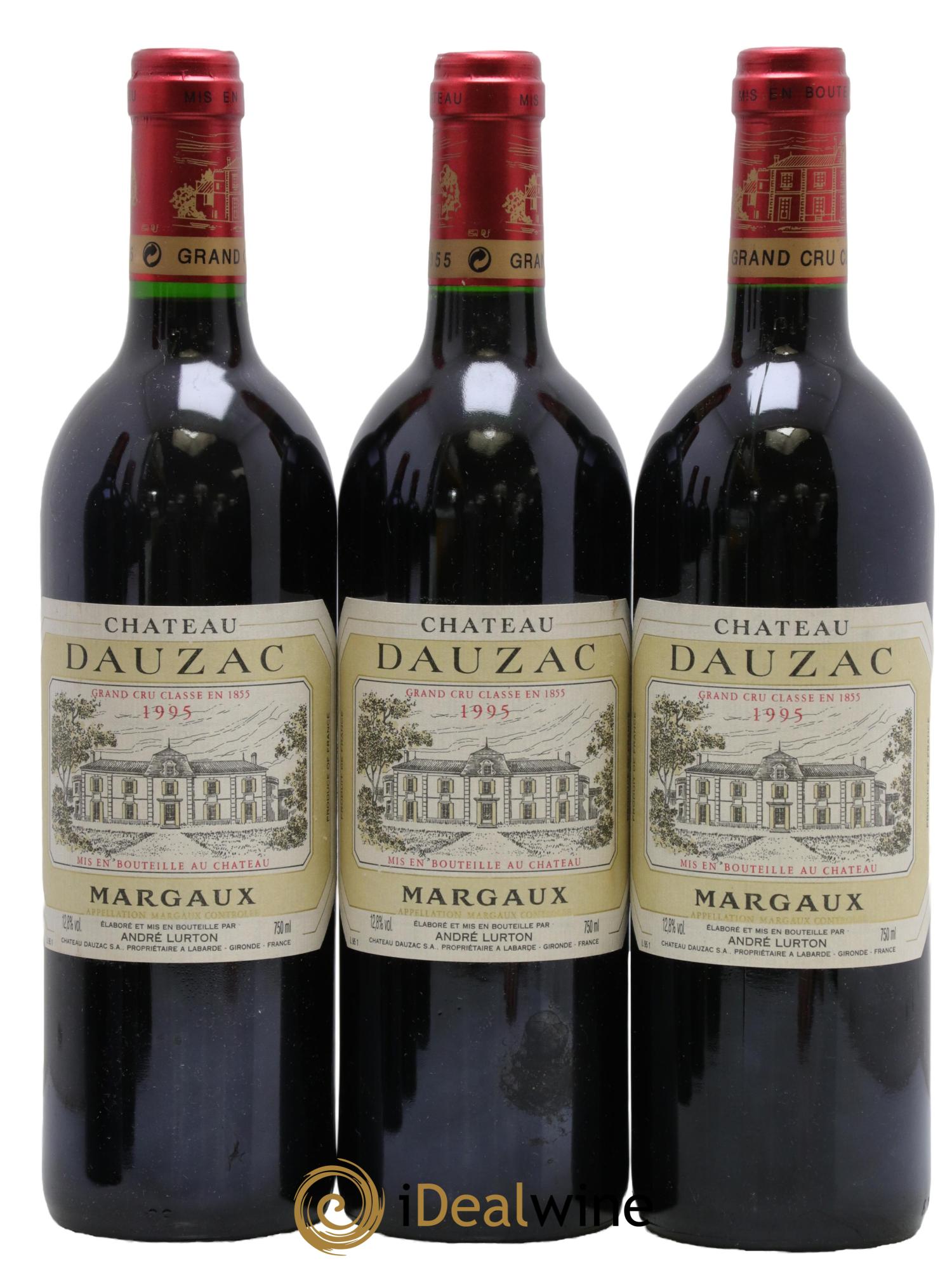 Château Dauzac 5ème Grand Cru Classé 1995 - Lot de 3 bouteilles - 0