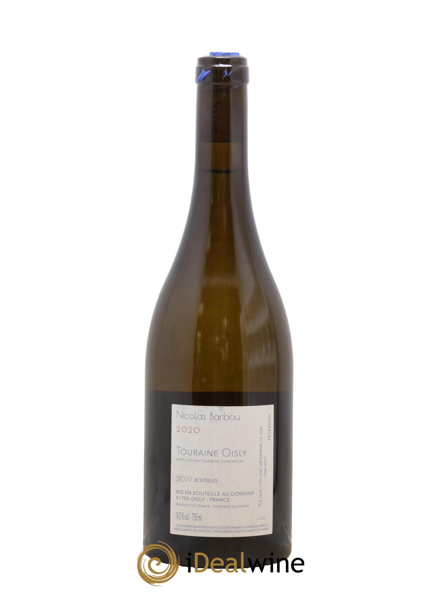 Touraine-Oisly Folie Insolente Nicolas Barbou 2020 - Lot de 1 bouteille - 1