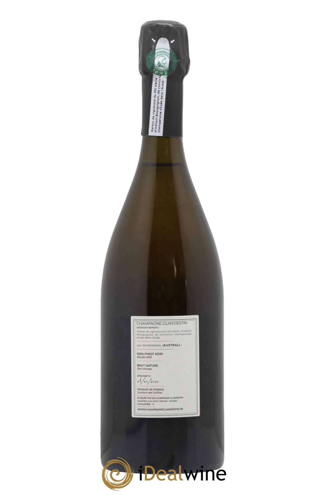 Les Semblables Austral Clandestin 2018 - Lot de 1 bouteille - 1