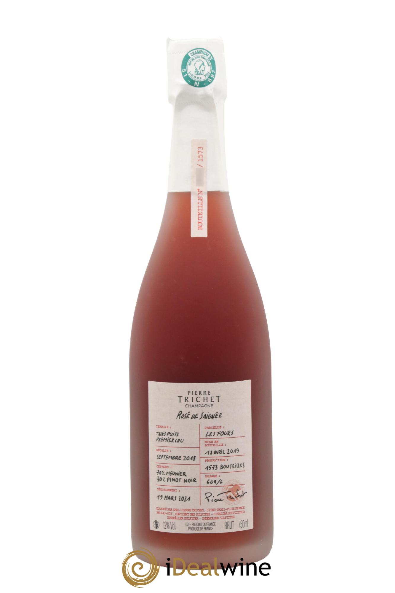 Champagne - Rosé de Saignée Pierre Trichet 2018 - Lot de 1 bouteille - 1