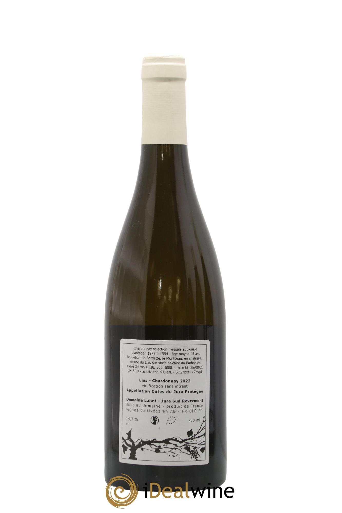 Côtes du Jura Chardonnay Lias Romain - Julien  - Charline Labet 2022 - Lotto di 1 bottiglia - 1