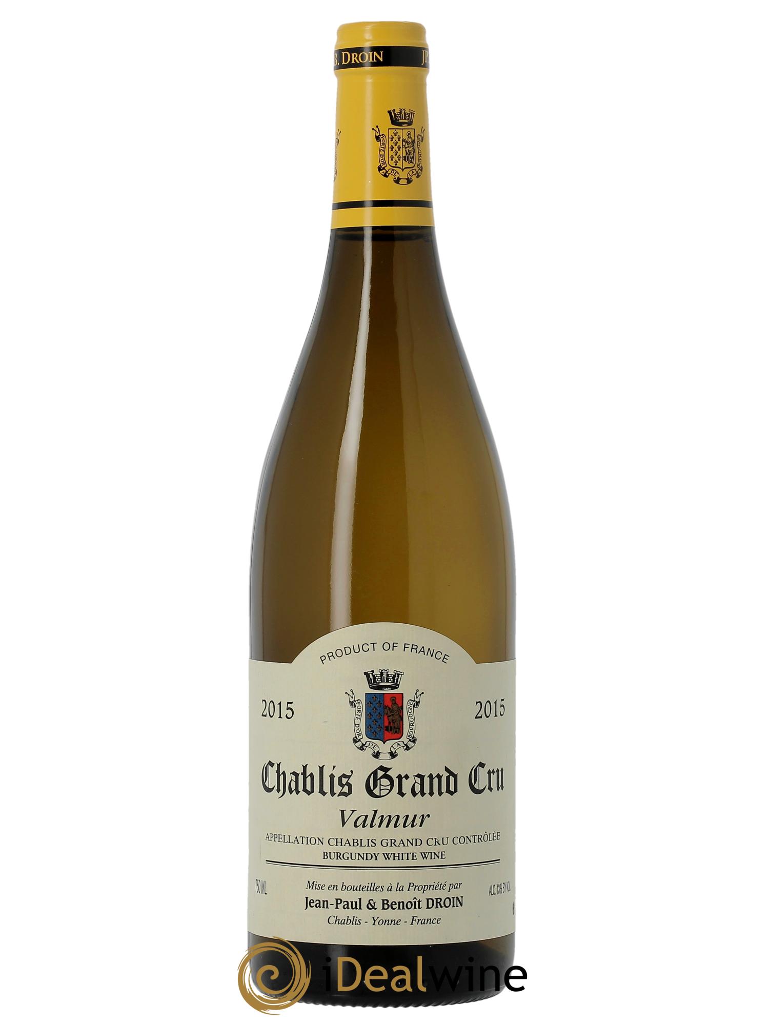 Chablis Grand Cru Valmur Jean-Paul & Benoît Droin (Domaine) 2015 - Lot de 1 bouteille - 0