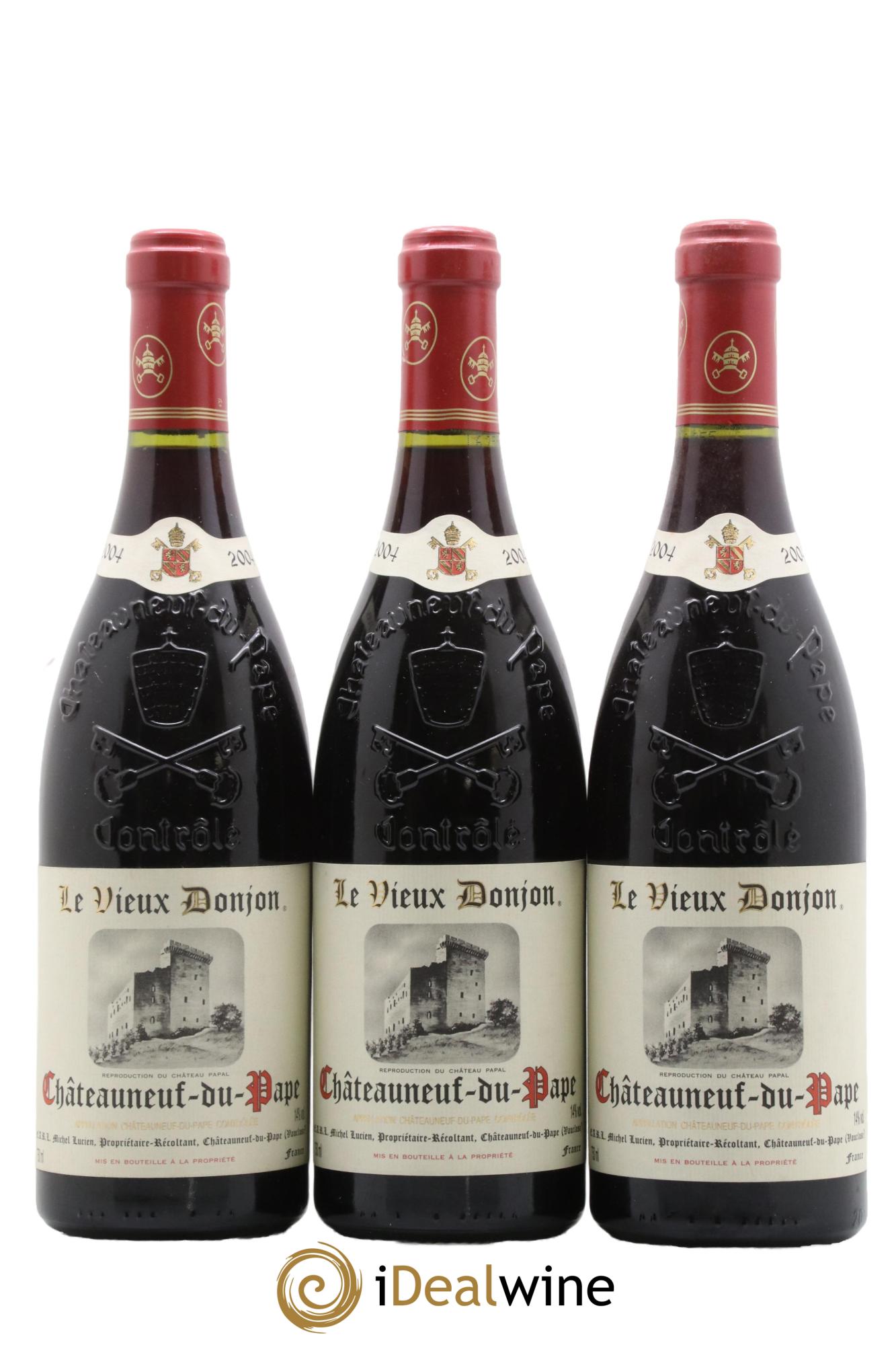 Châteauneuf-du-Pape Le Vieux Donjon Michel Lucien 2004 - Lot de 3 bouteilles - 0