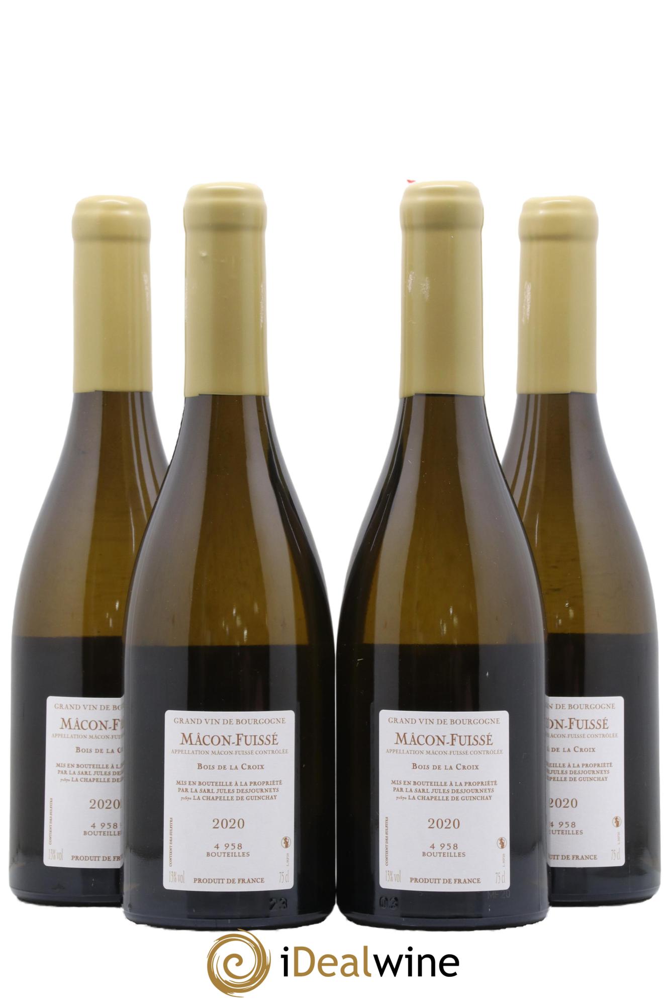 Mâcon-Fuissé Bois de la Croix Jules Desjourneys 2020 - Lot of 4 bottles - 1