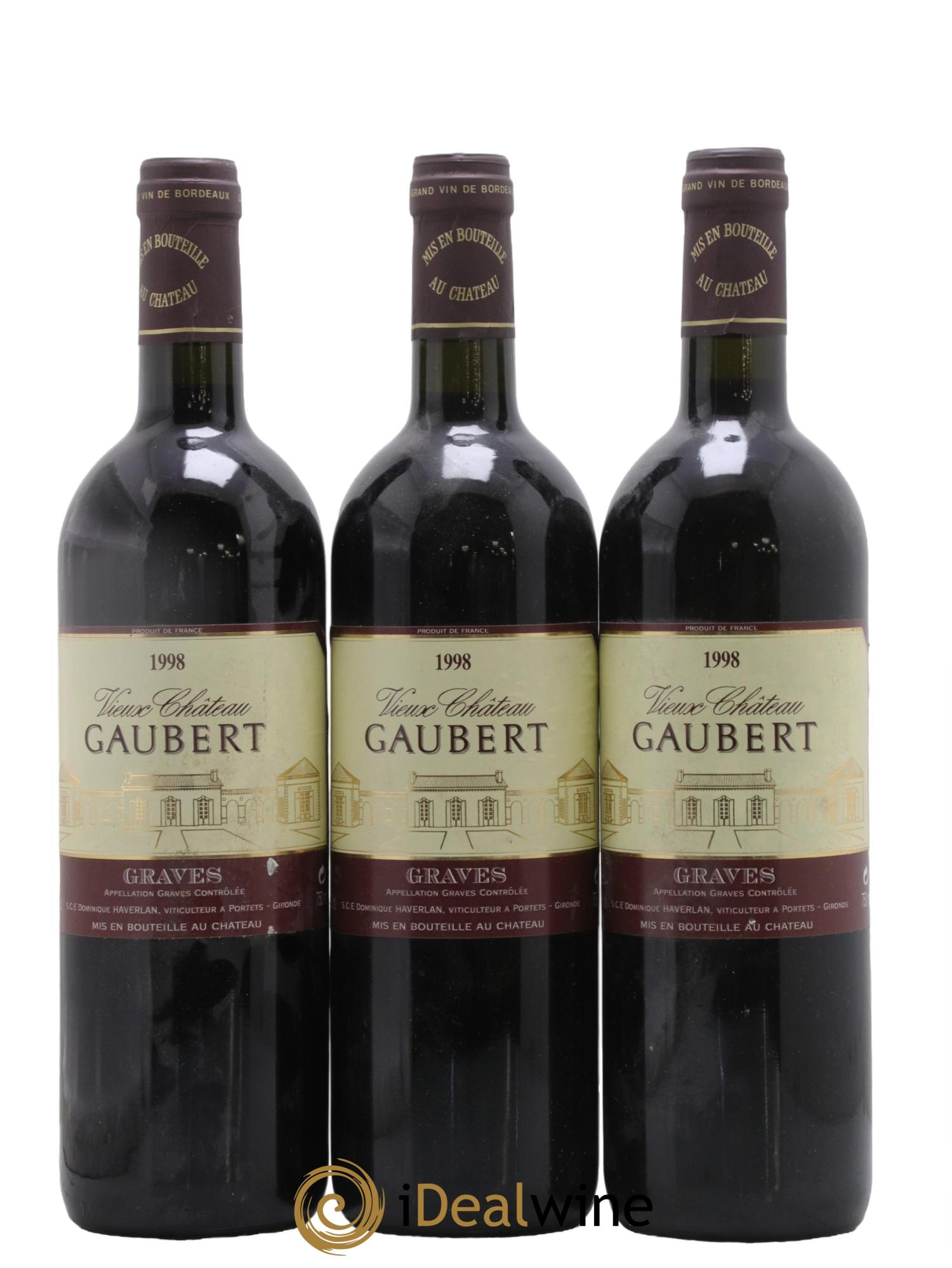 Graves Château Vieux Gaubert 1998 - Posten von 3 Flaschen - 0