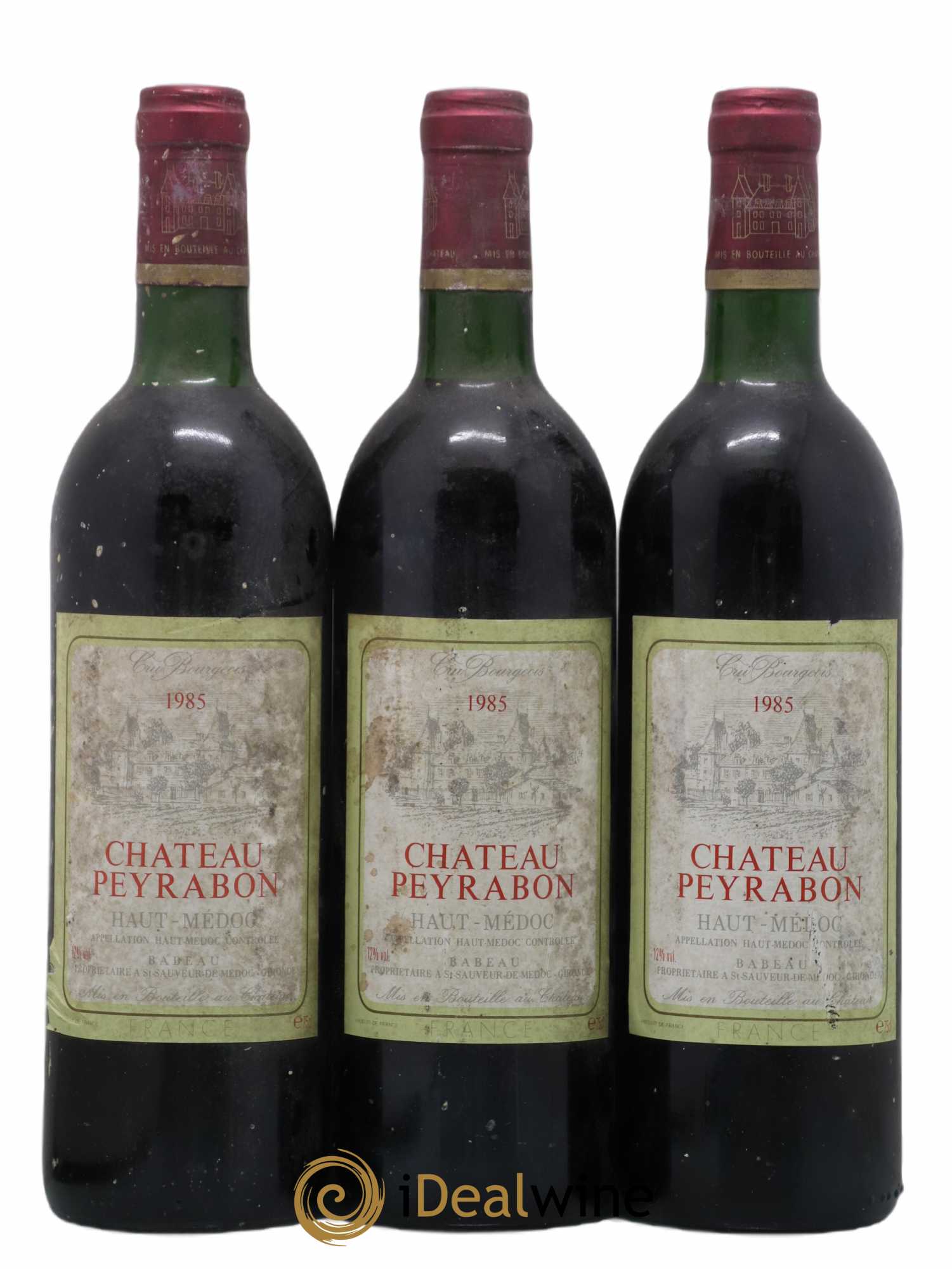 Château Peyrabon Cru Bourgeois 1985 - Lot de 3 bouteilles - 0