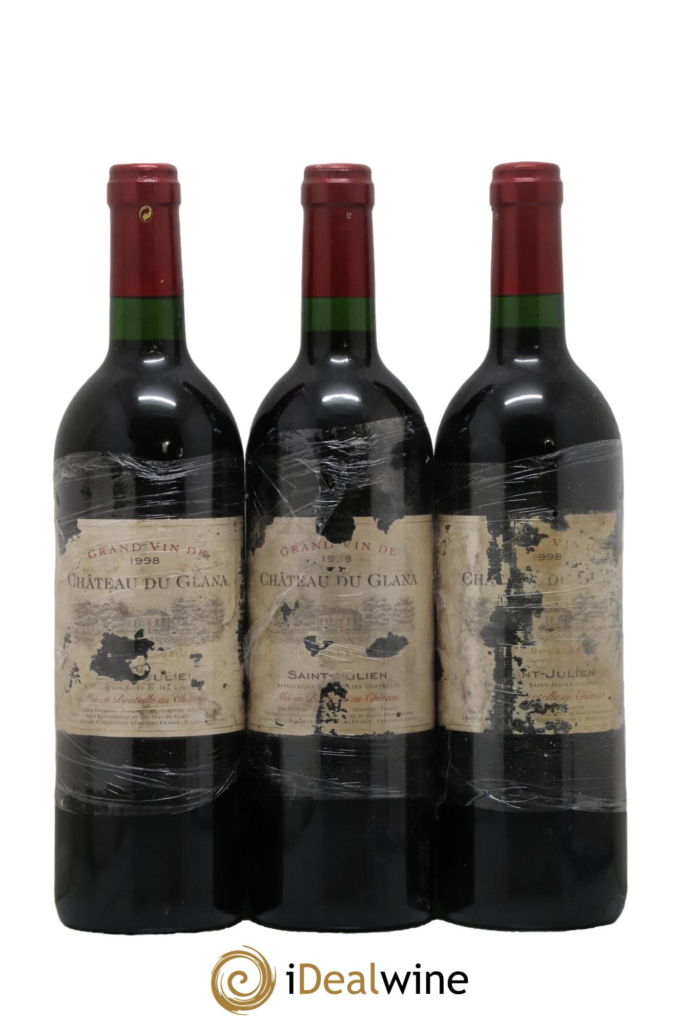 Château du Glana 1998 - Lot of 3 bottles - 0