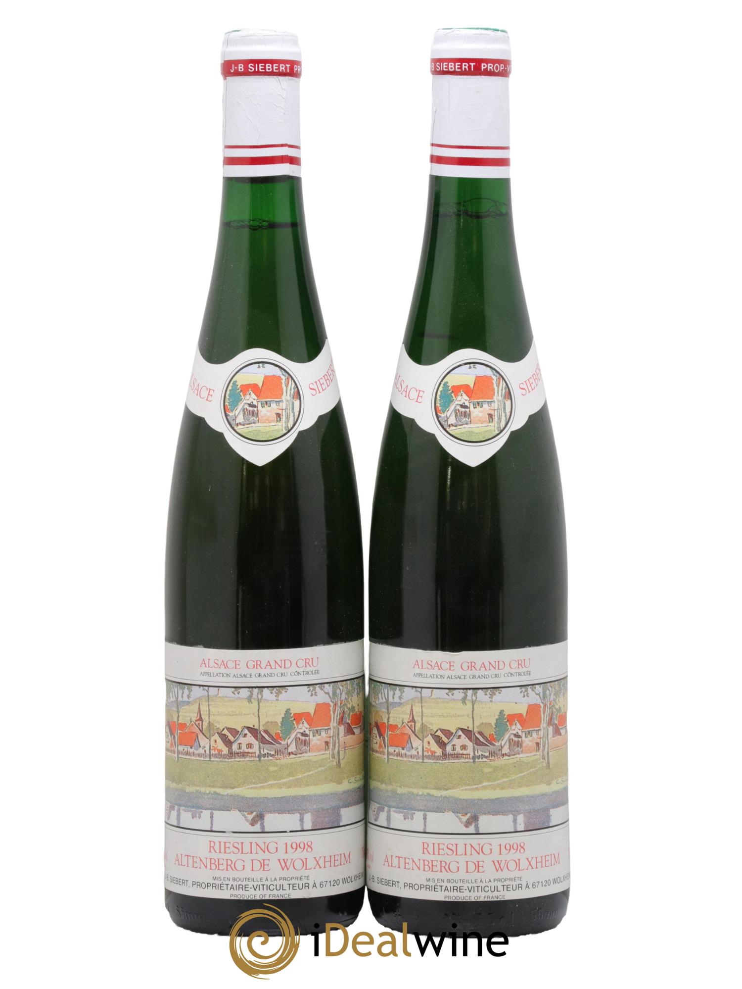 Alsace Riesling Grand Cru Altenberg De Wolxheim Jean Bernard Siebert 1998 - Posten von 2 Flaschen - 0