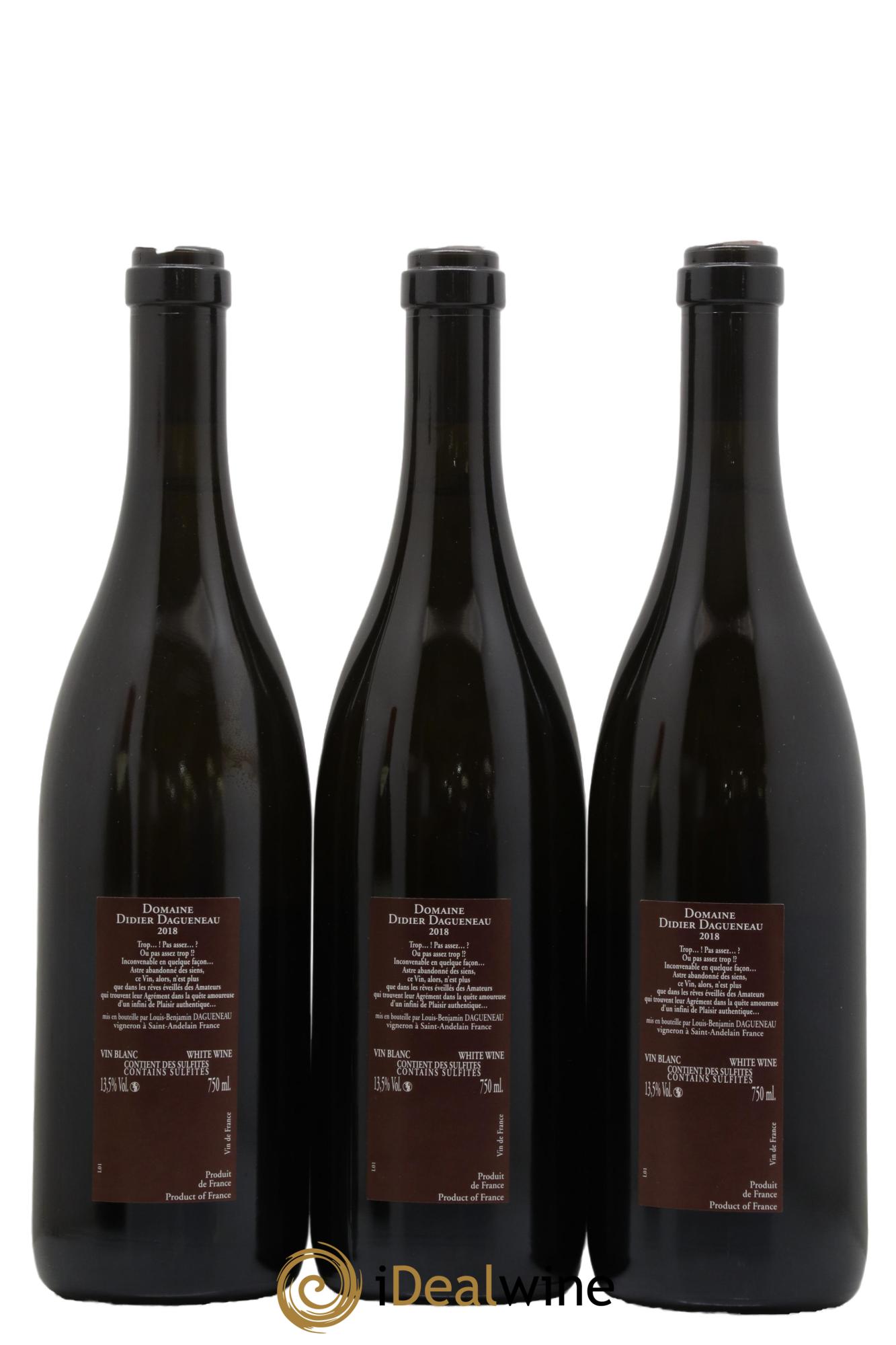 Vin de France (anciennement Pouilly-Fumé) Pur Sang Dagueneau (Domaine Didier - Louis-Benjamin) 2018 - Lot of 3 bottles - 1