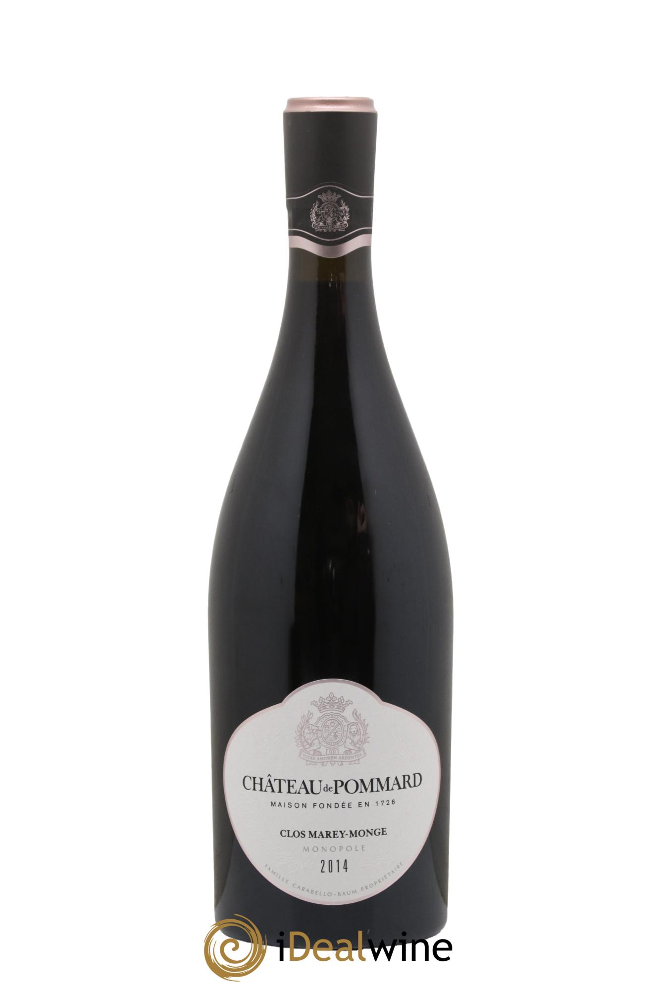 Pommard Clos Marey-Monge Monopole Château de Pommard Clos Marey Monge Monopole Château De Pommard Famille Carabello Baum 2014 - Lot de 1 bouteille - 0