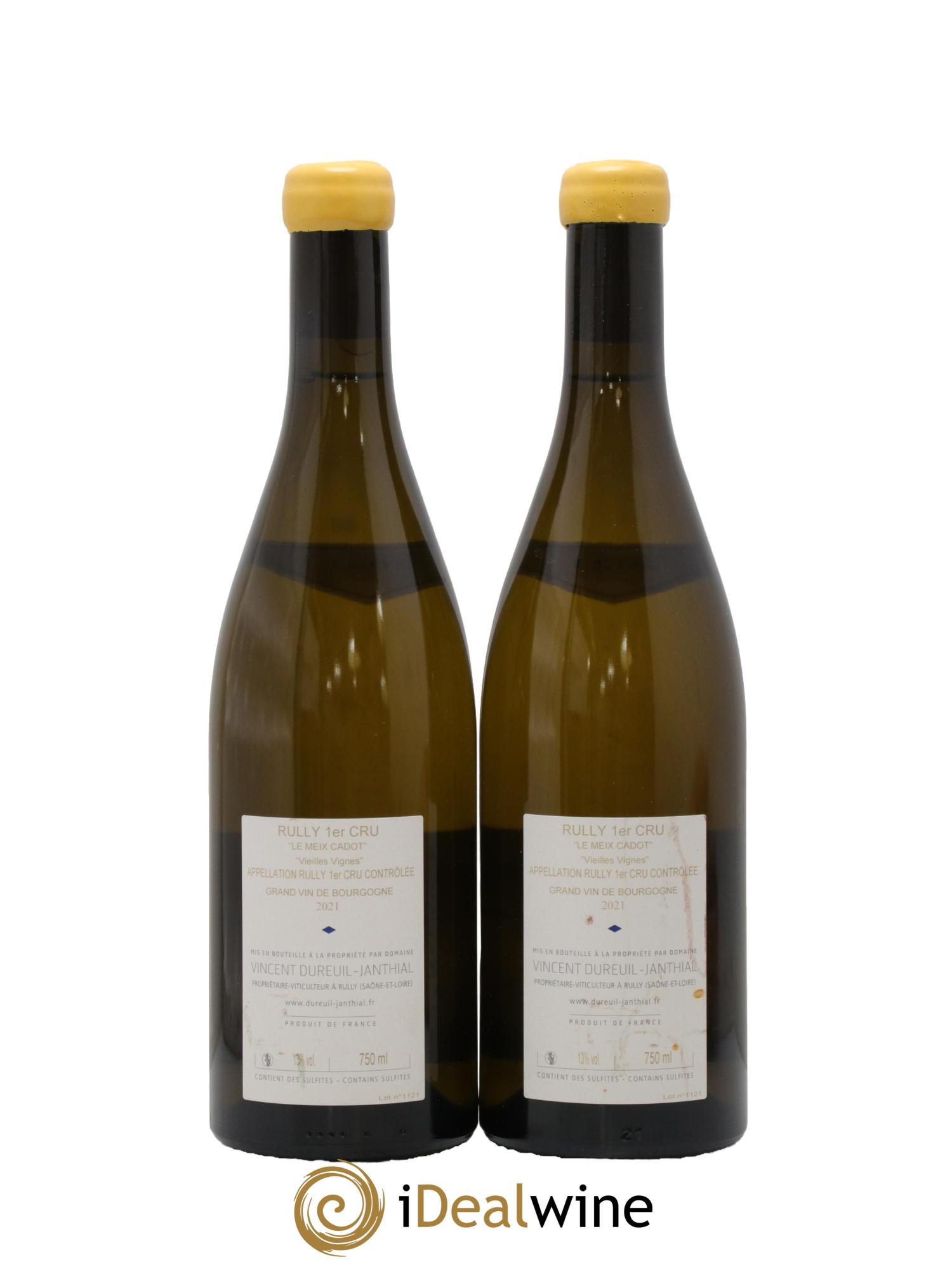 Rully 1er Cru Le Meix Cadot Vieilles Vignes Vincent Dureuil-Janthial 2021 - Lot of 2 bottles - 1
