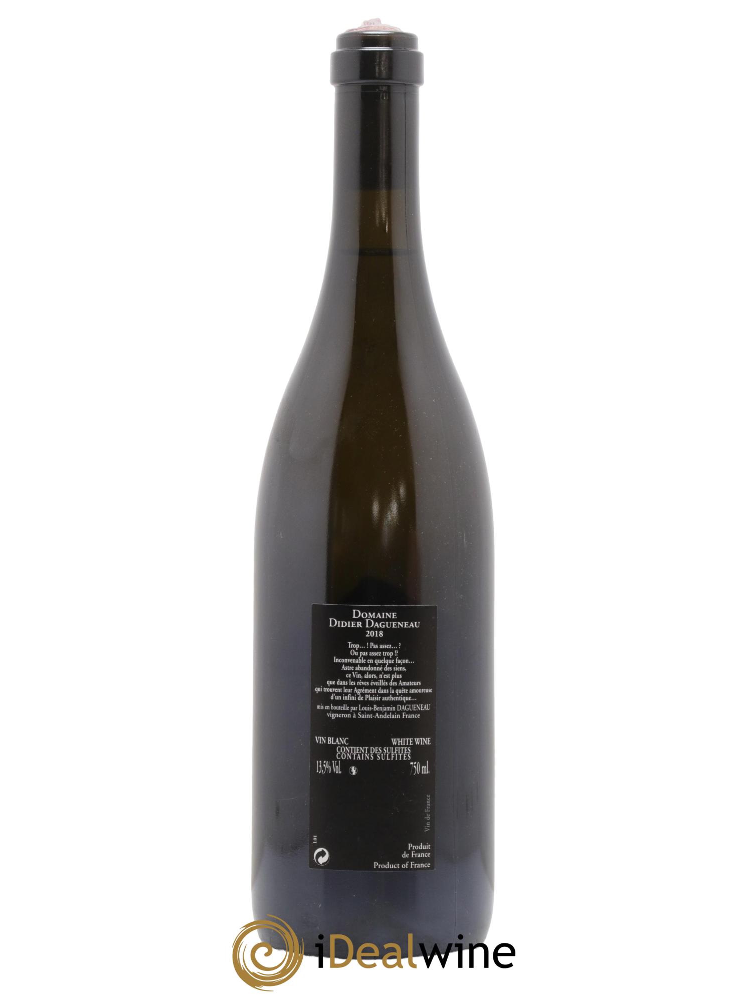 Vin de France (anciennement Pouilly-Fumé) Silex Dagueneau (Domaine Didier - Louis-Benjamin) 2018 - Lot de 1 bouteille - 1