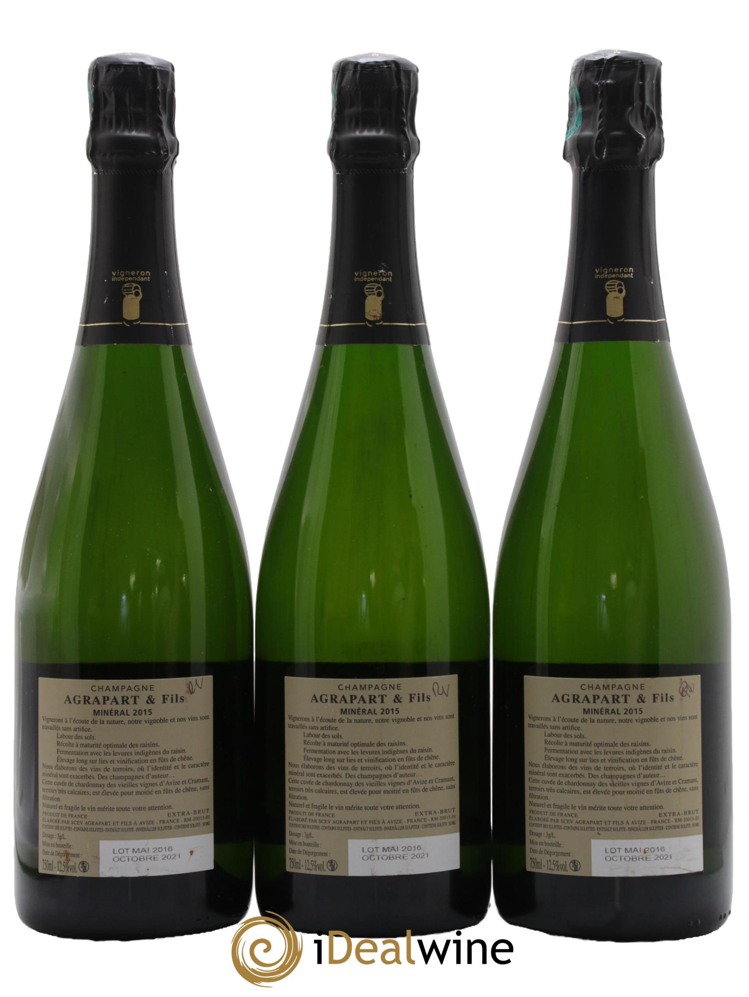 Minéral Blanc de Blancs  Extra-Brut Agrapart & Fils 2015 - Lot of 3 bottles - 1