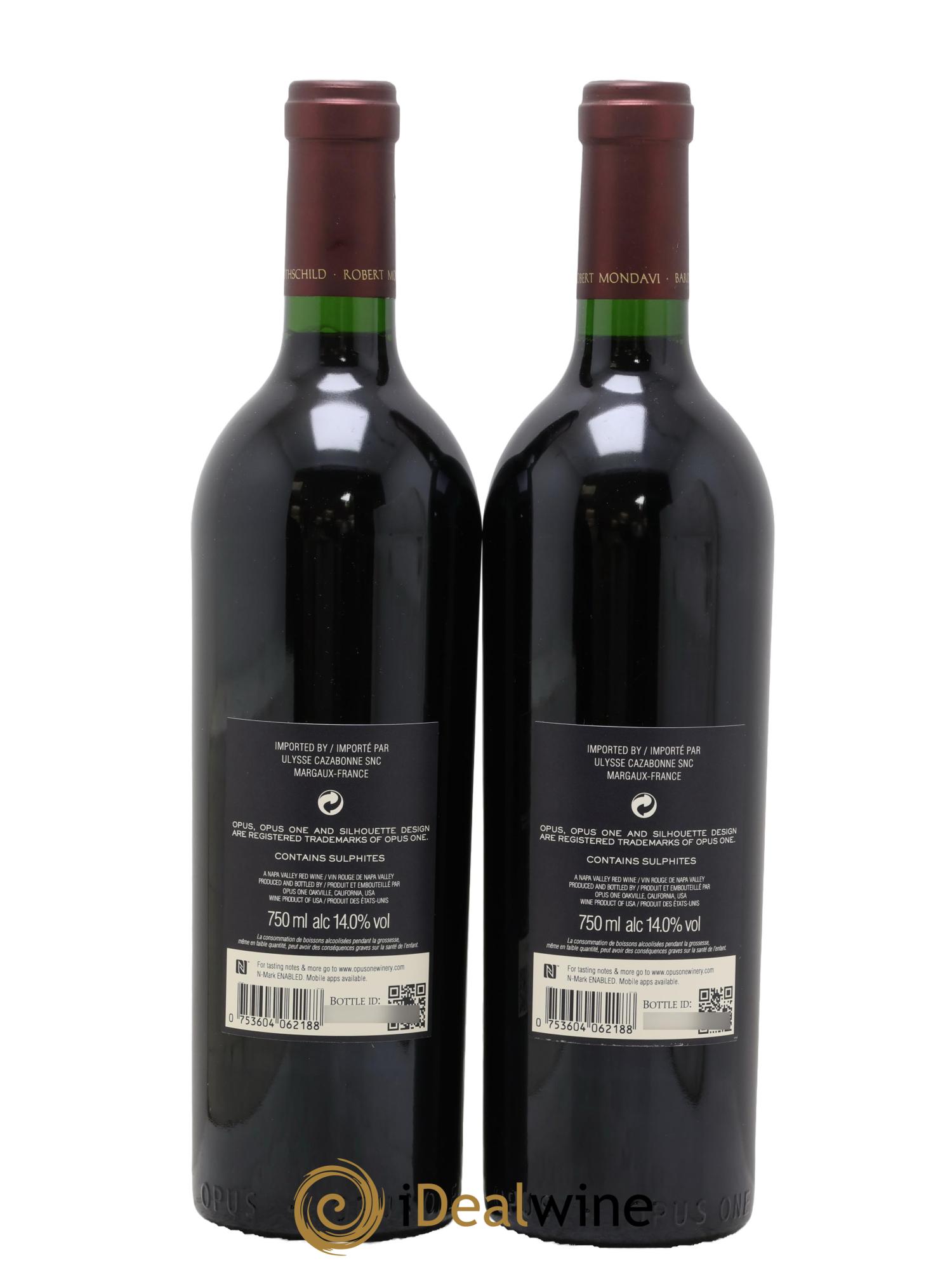 Napa Valley Opus One Robert Mondavi 2018 - Lot de 2 bouteilles - 1