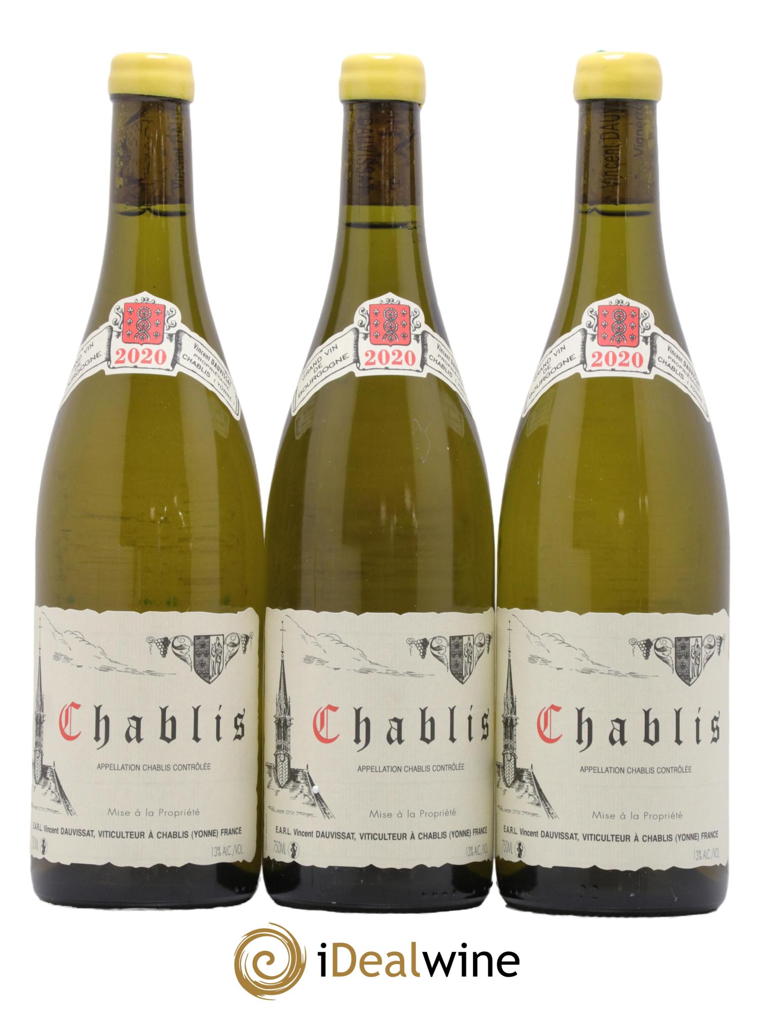 Chablis Vincent Dauvissat (Domaine) 2020 - Lot de 3 bouteilles - 0