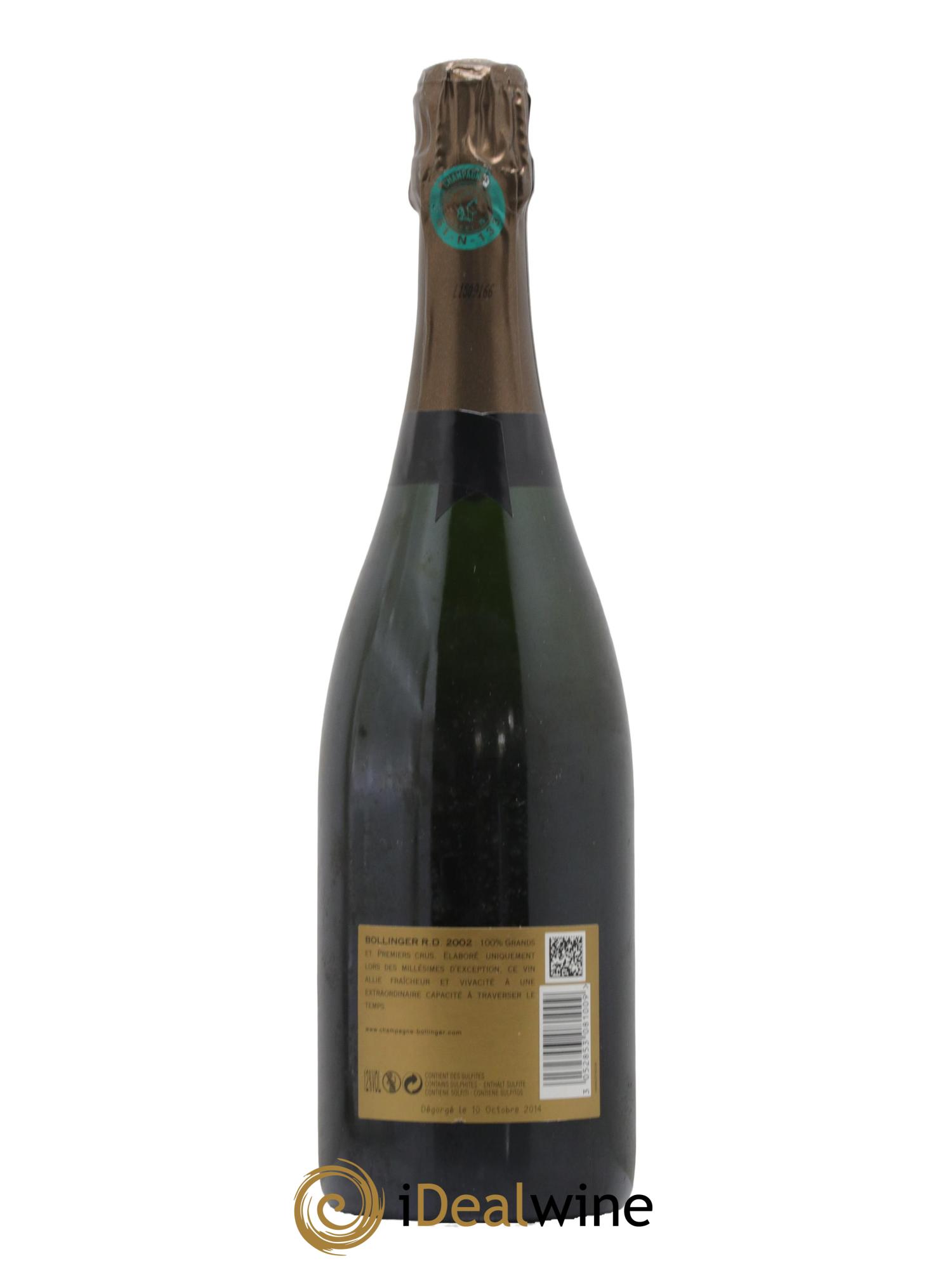 R.D. Extra-Brut Bollinger 2002 - Lot de 1 bouteille - 1