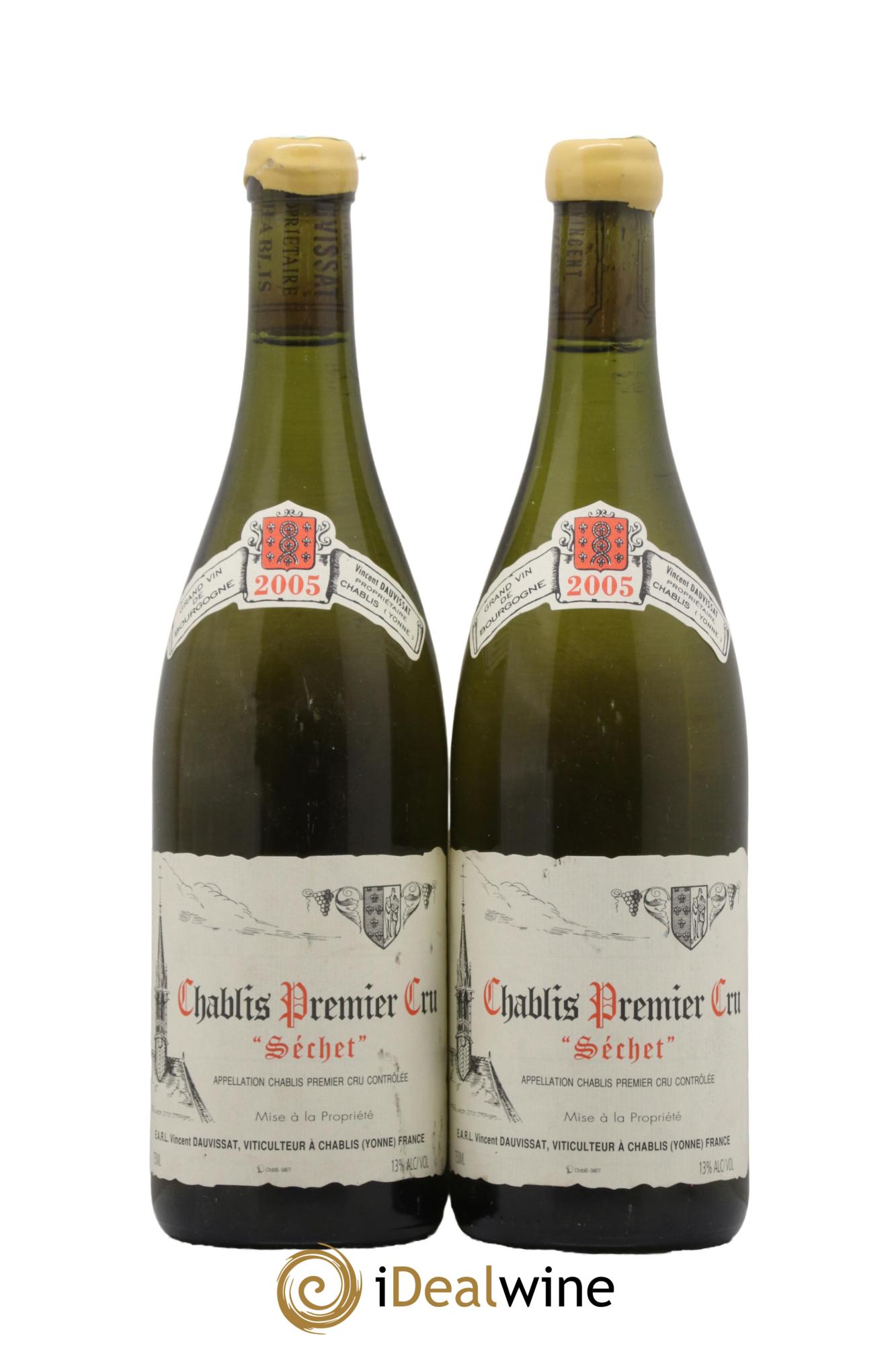 Chablis 1er Cru Séchet Vincent Dauvissat (Domaine) 2005 - Lot of 2 bottles - 0