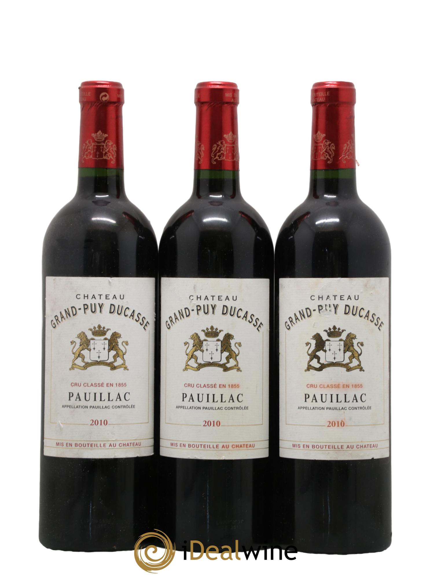 Château Grand Puy Ducasse 5ème Grand Cru Classé 2010 - Posten von 3 Flaschen - 0