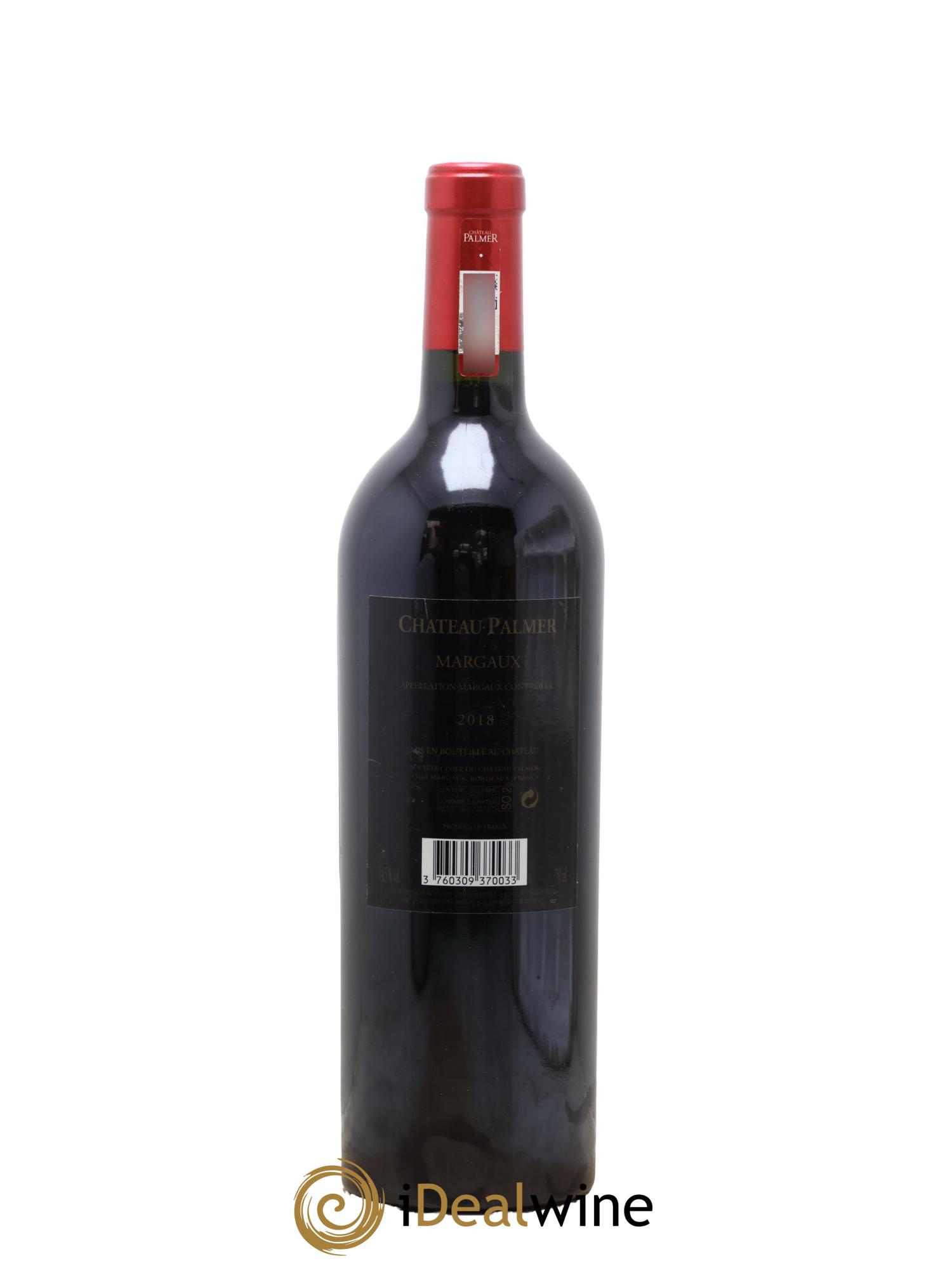 Château Palmer 3ème Grand Cru Classé 2018 - Lot de 1 bouteille - 1