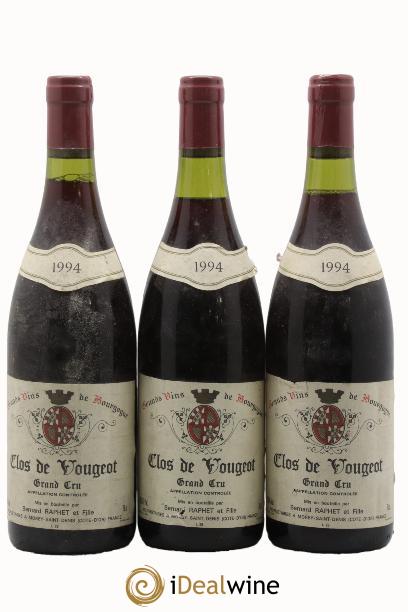 Clos de Vougeot Grand Cru Bernard Raphet 1994 - Lot de 3 bouteilles - 0