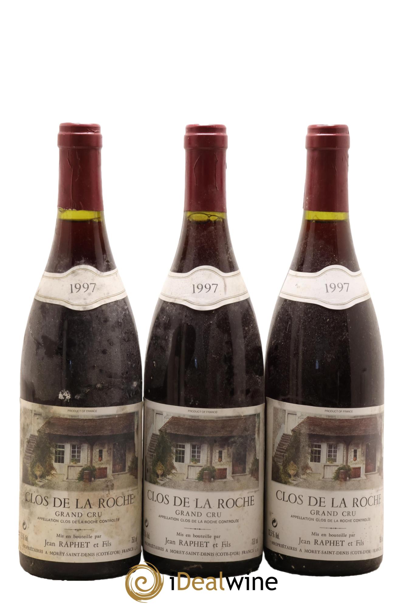 Clos de la Roche Grand Cru Jean Raphet & Fils 1997 - Lot de 3 bouteilles - 0