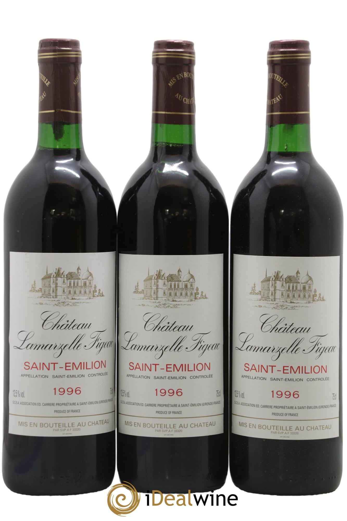 Saint-Émilion Château Lamarzelle Figeac 1996 - Lot of 3 bottles - 0