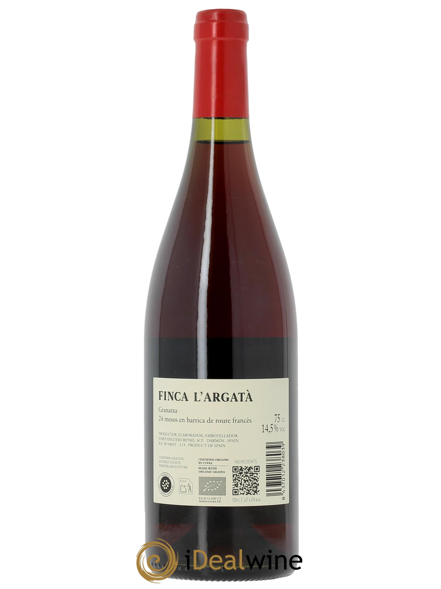 Montsant DO Celler Joan d'Anguera Finca L'Argata  2022 - Lot de 1 bouteille - 1