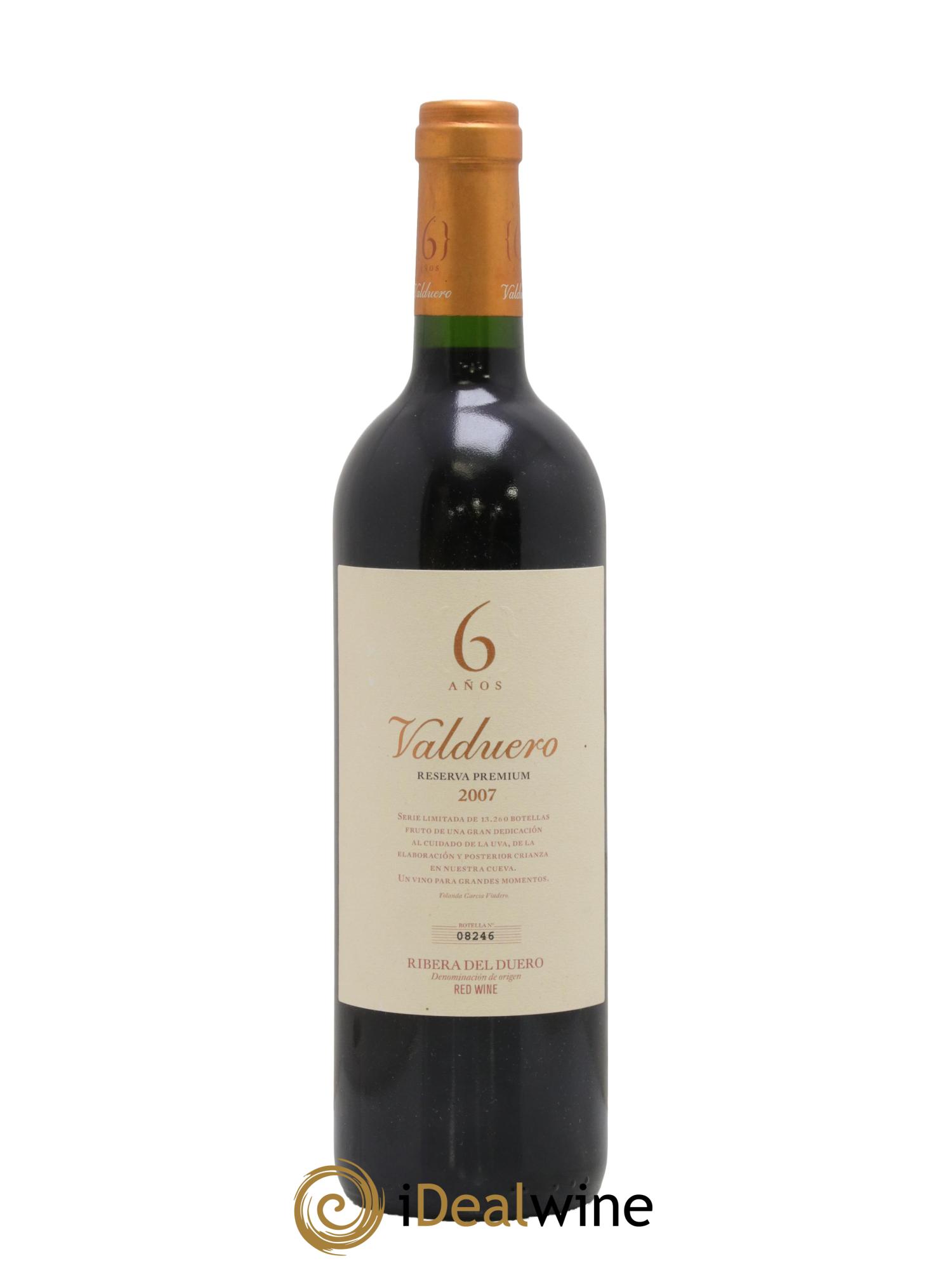 Ribera Del Duero DO 6 Anos Reserva Premium Bodegas Valduero 2007 - Posten von 1 Flasche - 0