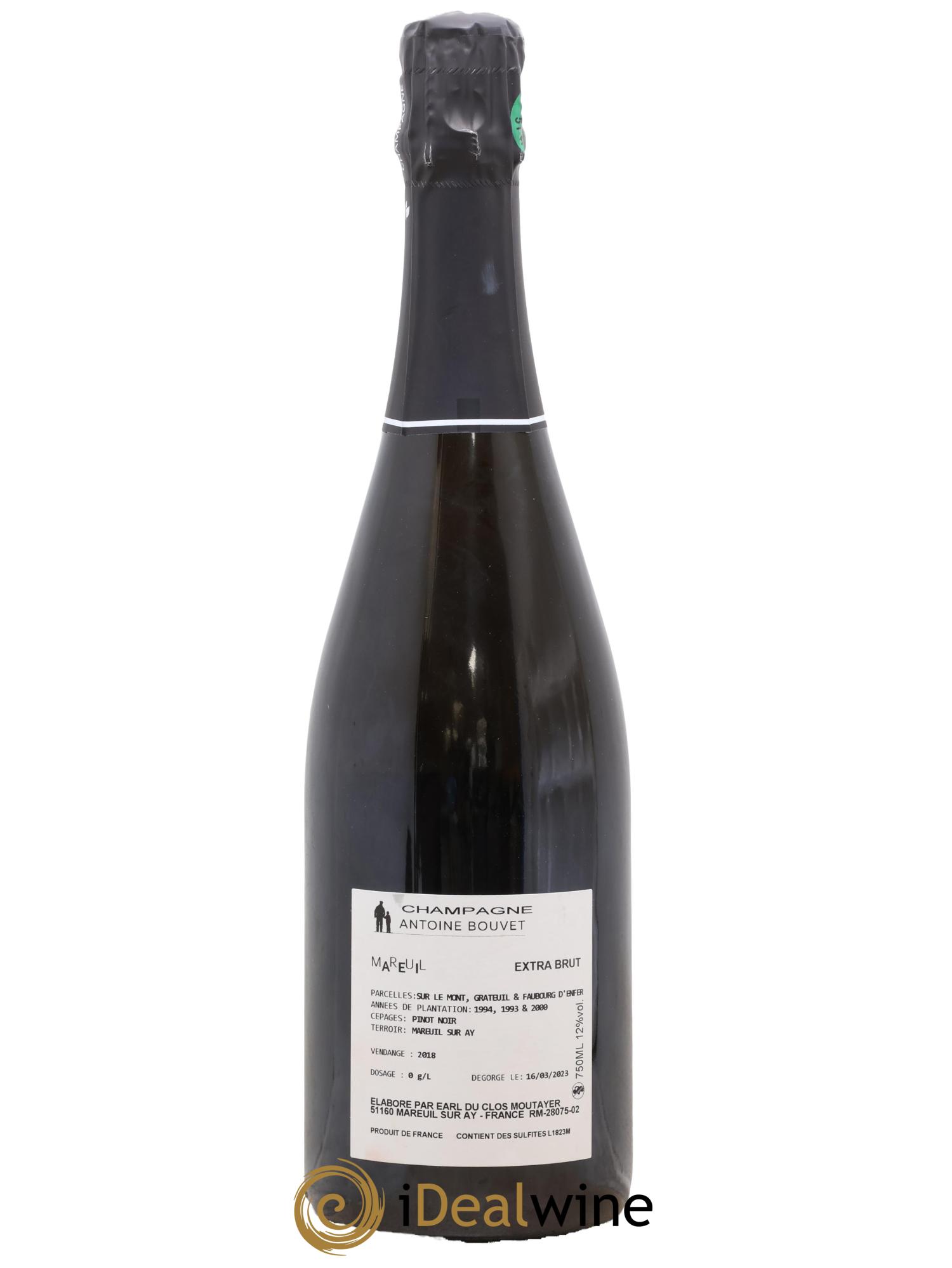 Extra-Brut Mareuil sur Aÿ Antoine Bouvet 2018 - Lot of 1 bottle - 1
