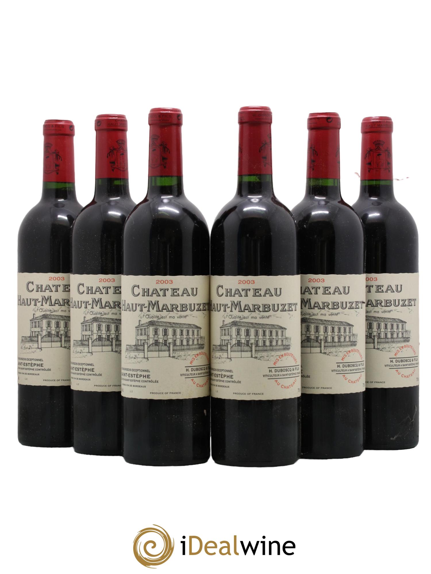 Château Haut Marbuzet 2003 - Lot de 6 bouteilles - 0