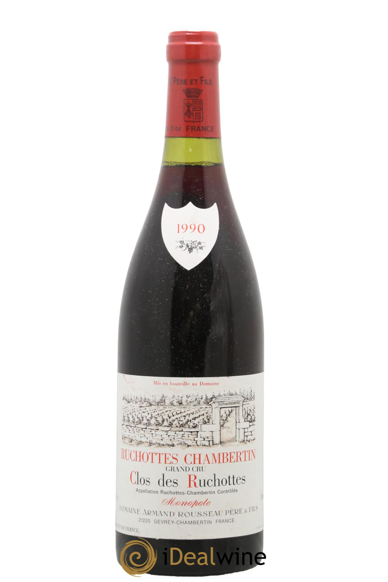 Ruchottes-Chambertin Grand Cru Clos des Ruchottes Armand Rousseau (Domaine) 1990 - Lot of 1 bottle - 0