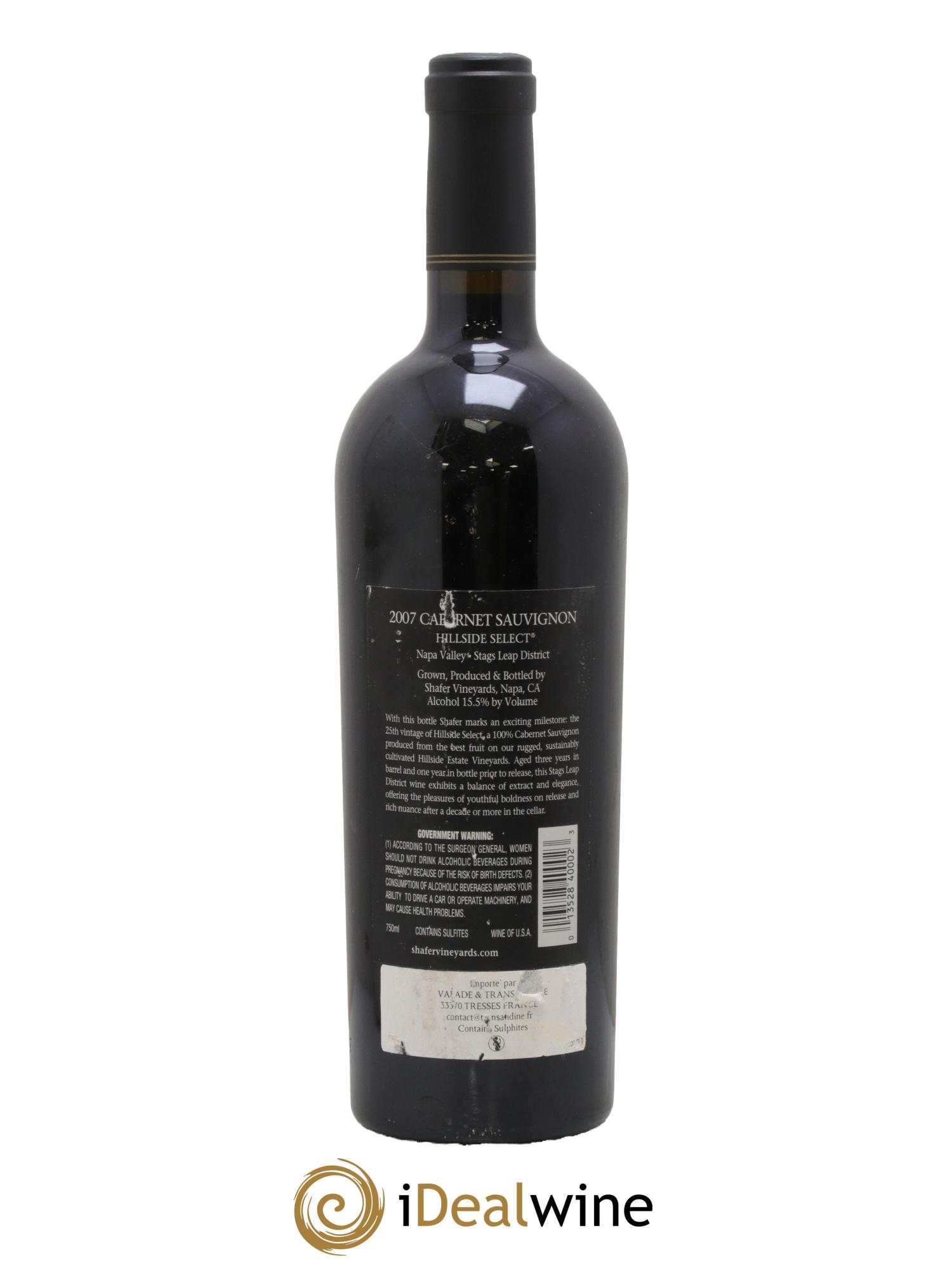 Stags Leap District Shafer Vineyards Hillside Select 2007 - Lot de 1 bouteille - 1