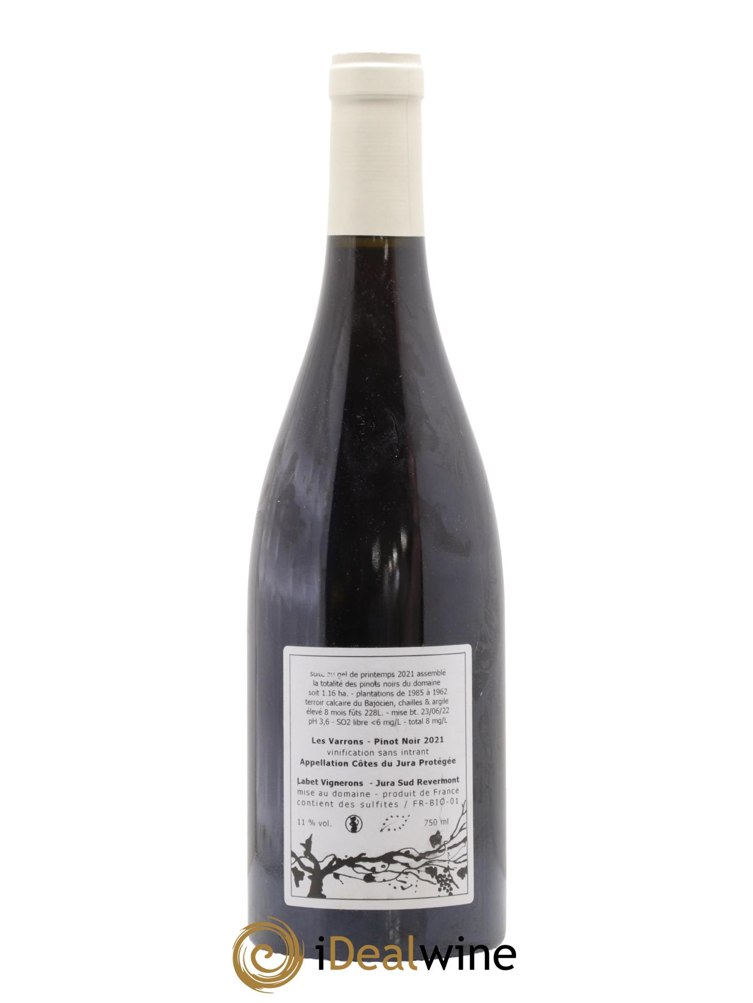 Côtes du Jura Pinot Noir Les Varrons Sélection Massale Romain - Julien - Charline Labet 2021 - Lot de 1 bouteille - 1