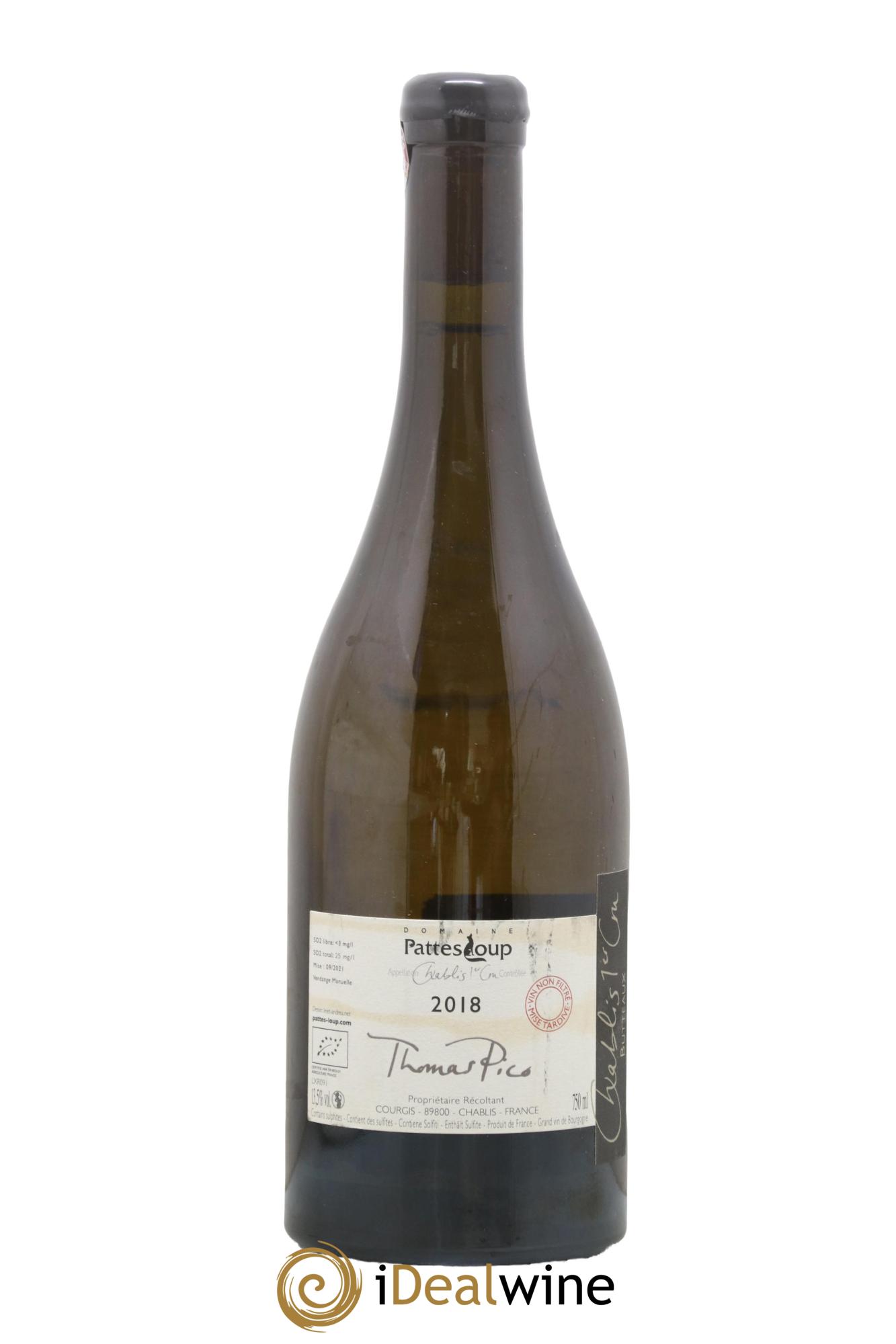 Chablis 1er Cru Butteaux Pattes Loup (Domaine) 2018 - Lot de 1 bouteille - 1