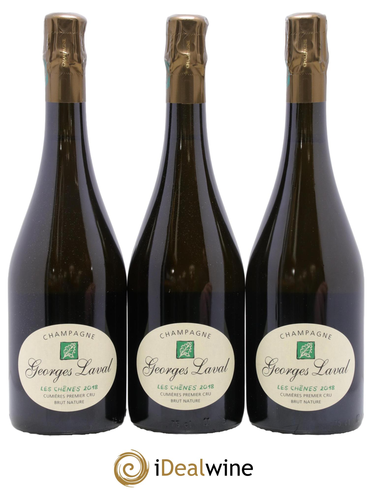Les Chênes 1er Cru Brut Nature Georges Laval 2018 - Lot de 3 bouteilles - 0