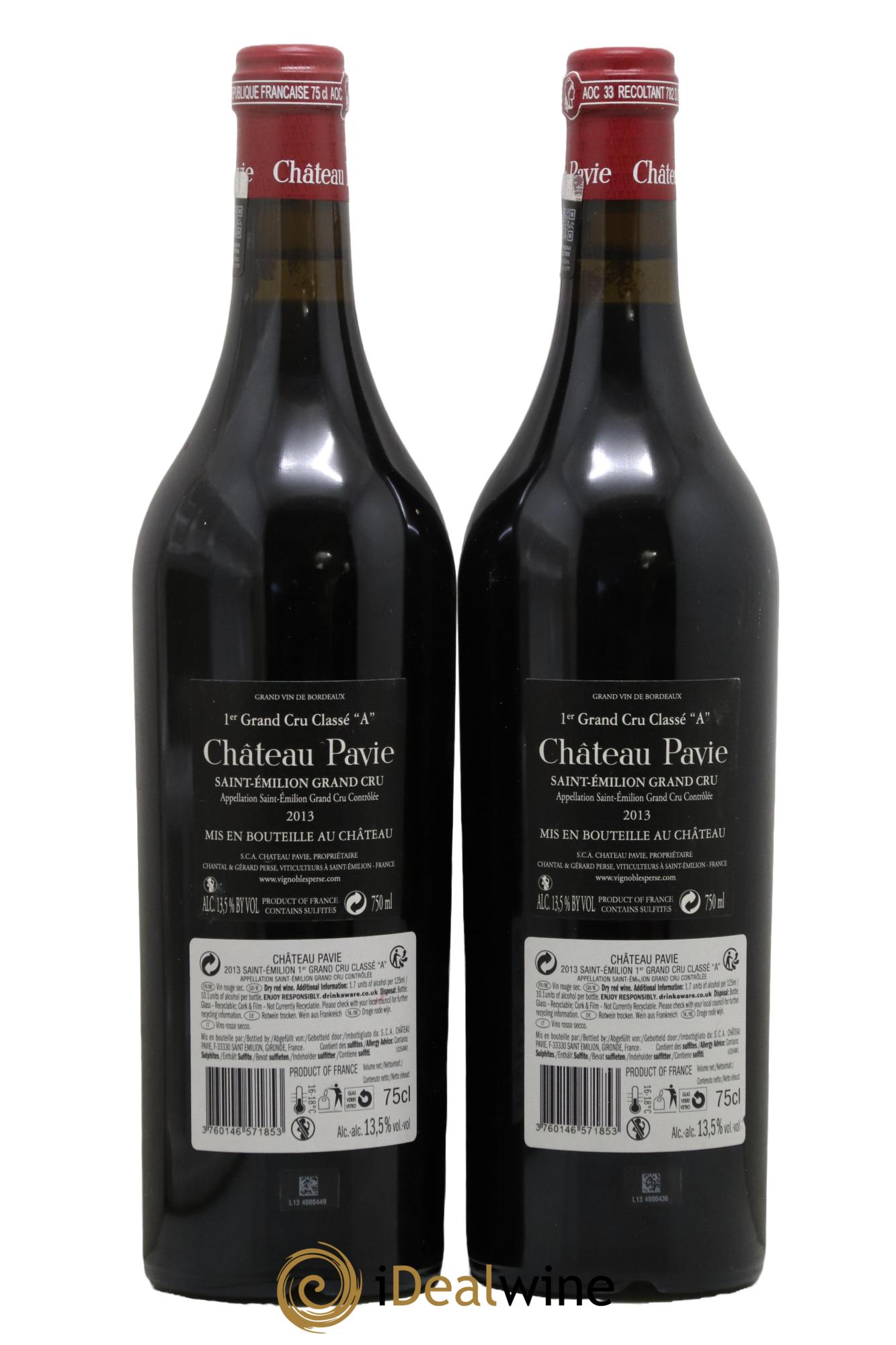 Château Pavie 1er Grand Cru Classé A 2013 - Lot of 2 bottles - 1