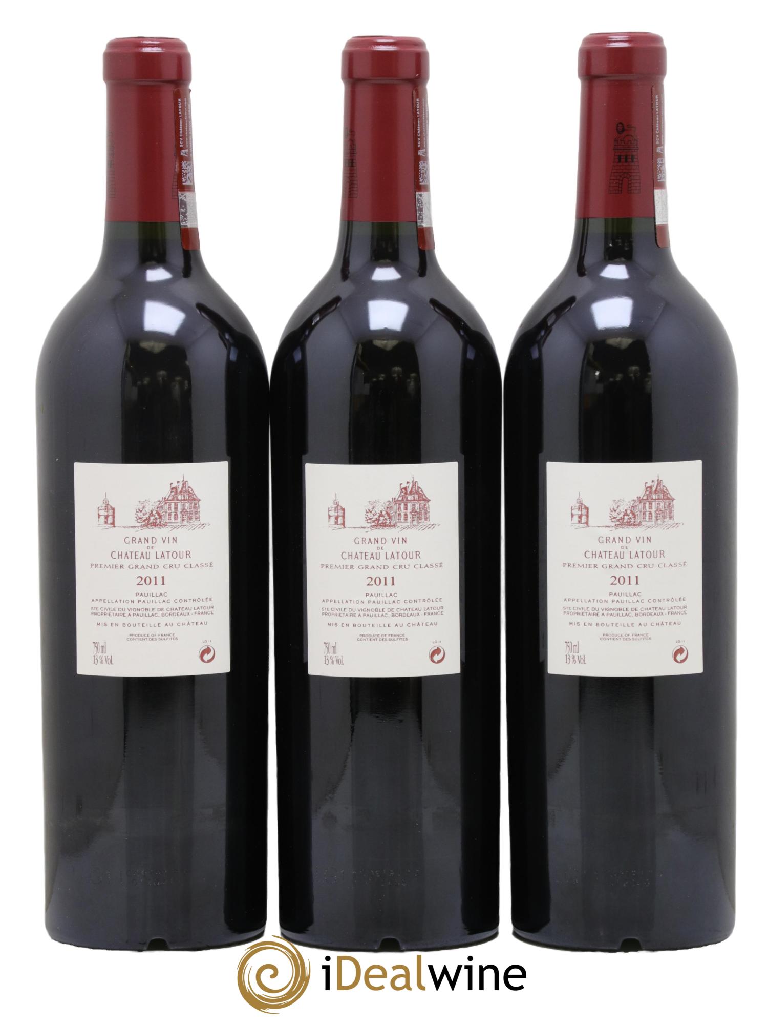 Château Latour 1er Grand Cru Classé 2011 - Lotto di 3 bottiglie - 1