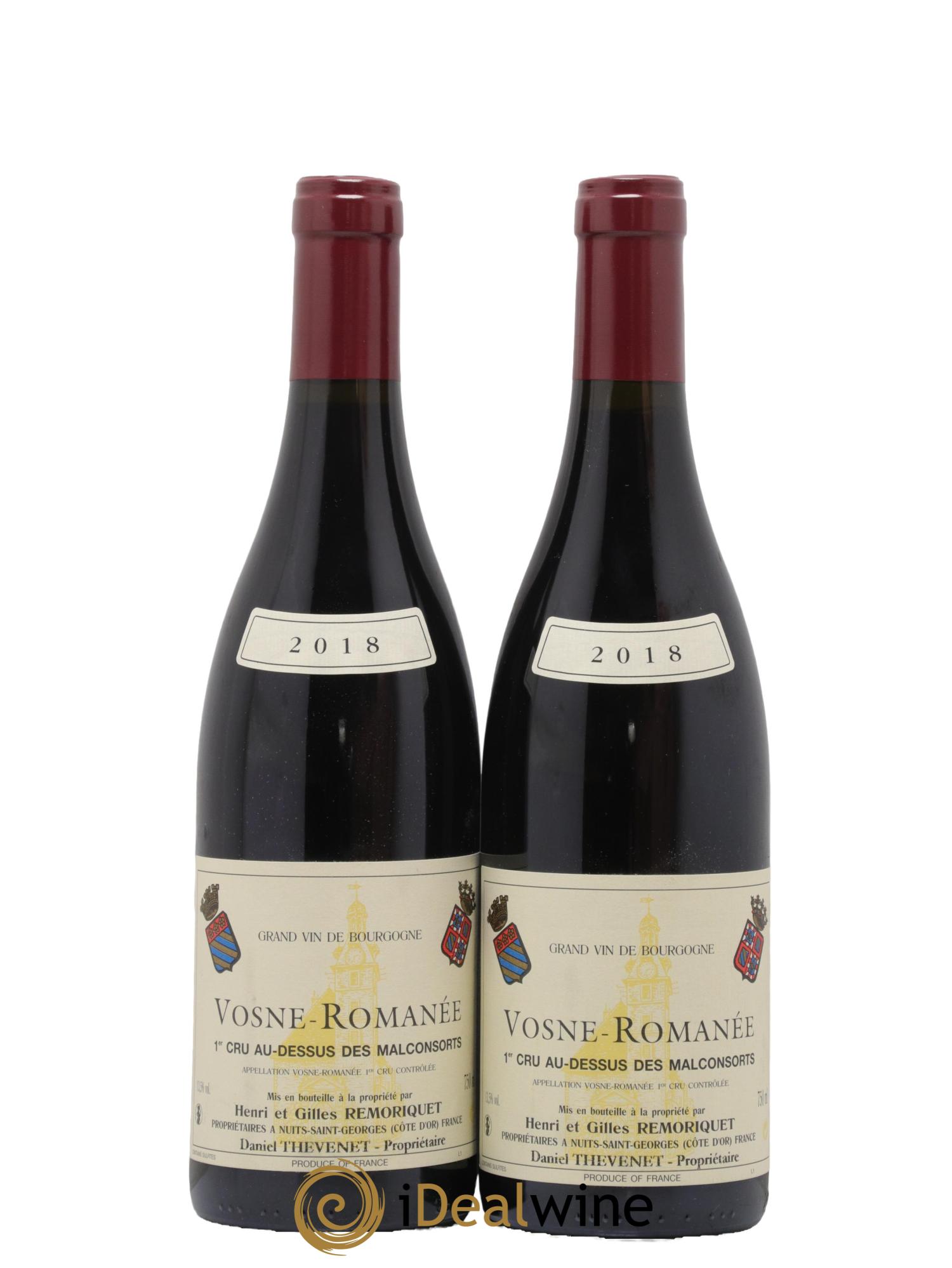 Vosne-Romanée 1er Cru Au Dessus des Malconsorts Gilles Remoriquet 2018 - Lot de 2 bouteilles - 0