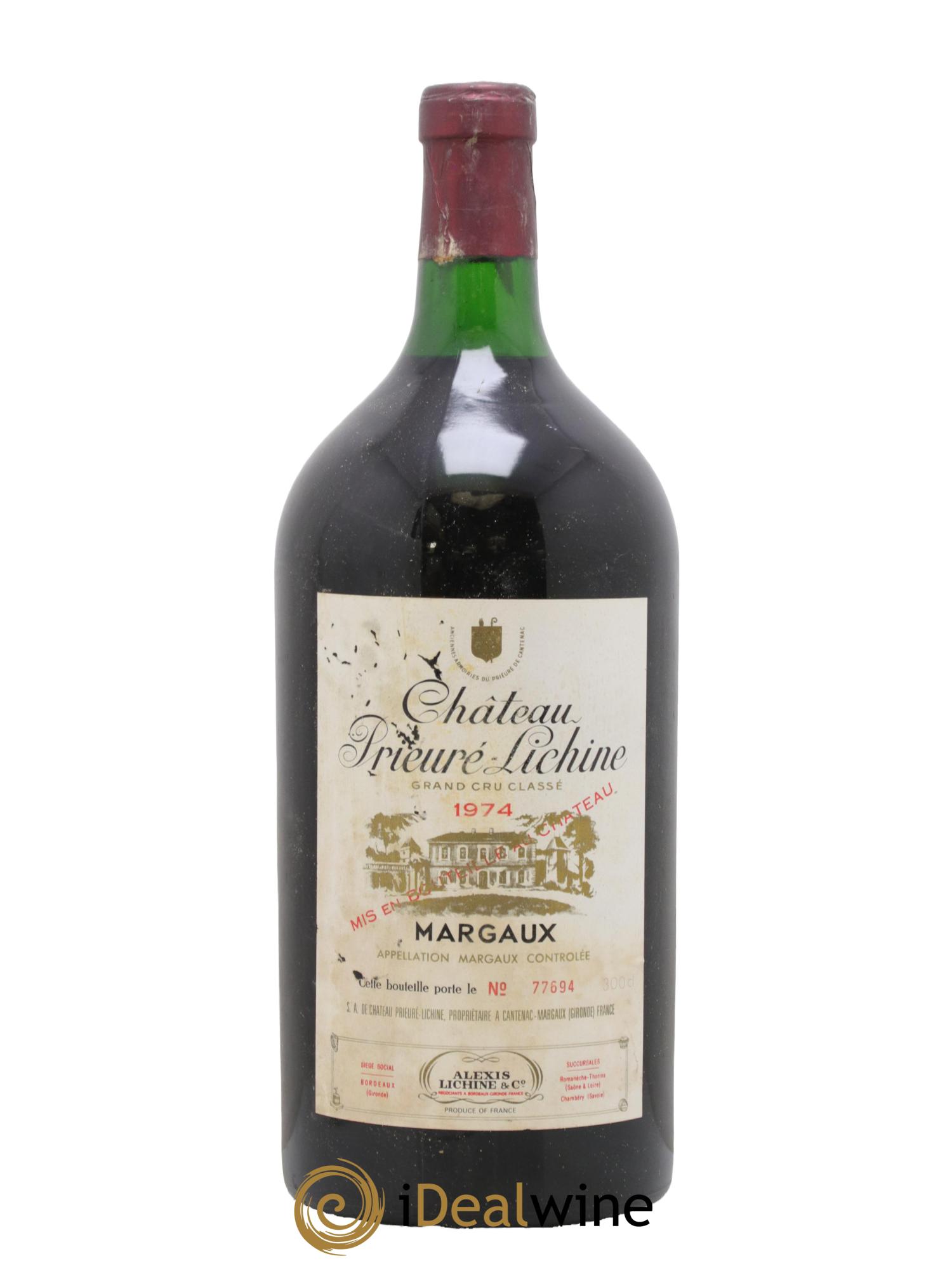Château Prieuré Lichine 4ème Grand Cru Classé 1974 - Lot de 1 double magnum - 0