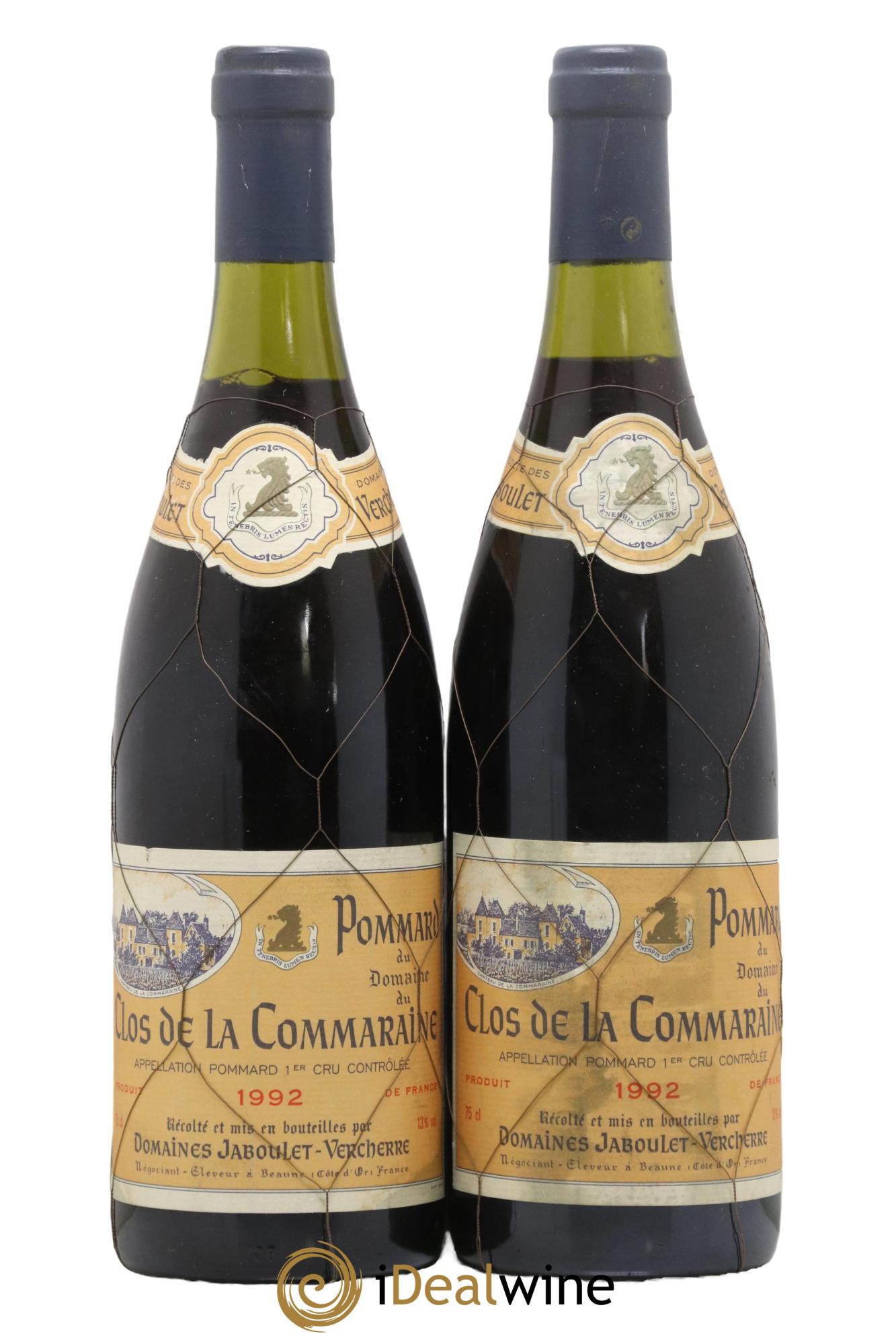 Pommard 1er Cru De La Commaraine Domaine Jaboulet Vercherre 1992 - Lot de 2 bouteilles - 0