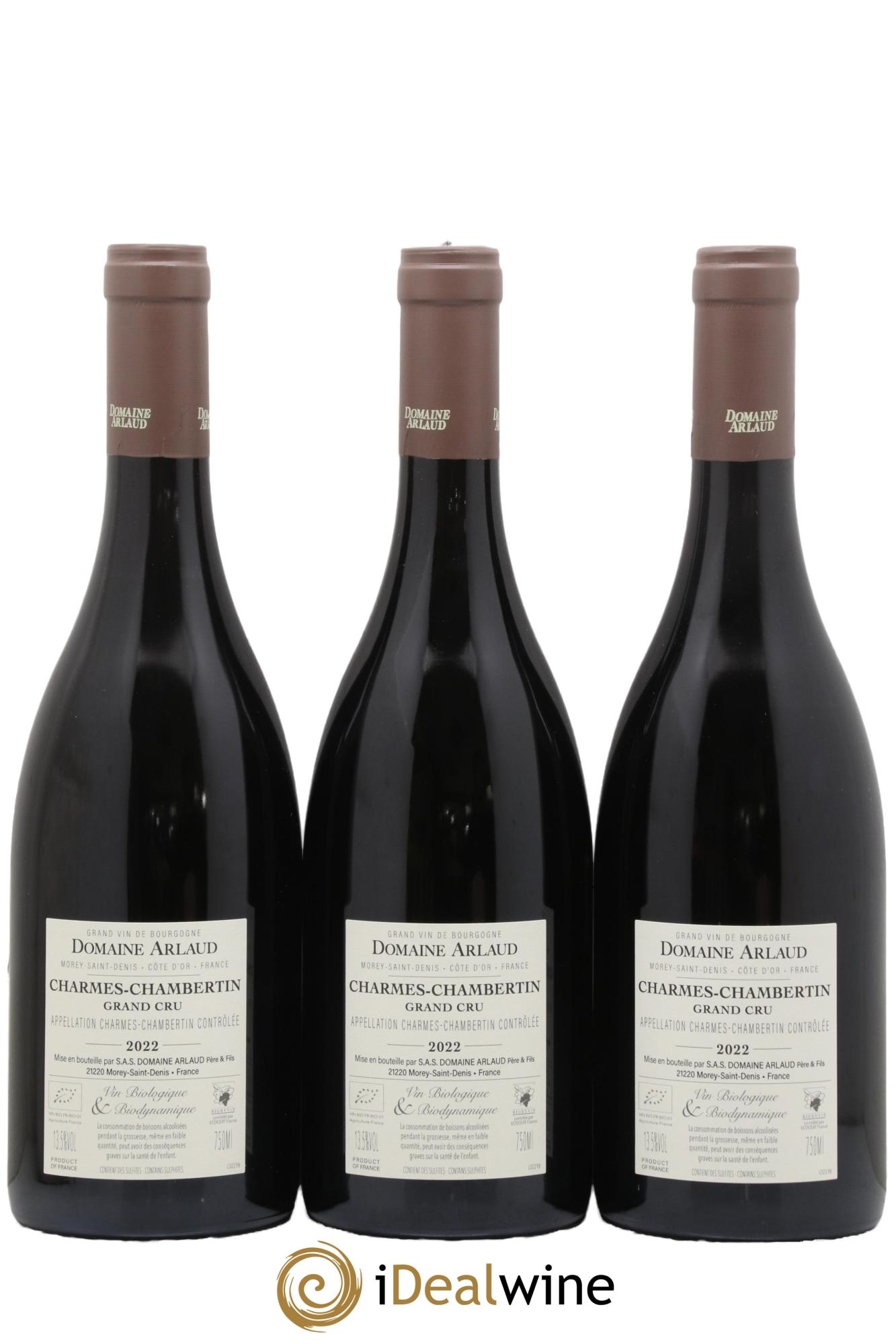 Charmes-Chambertin Grand Cru Arlaud  2022 - Lot of 3 bottles - 1