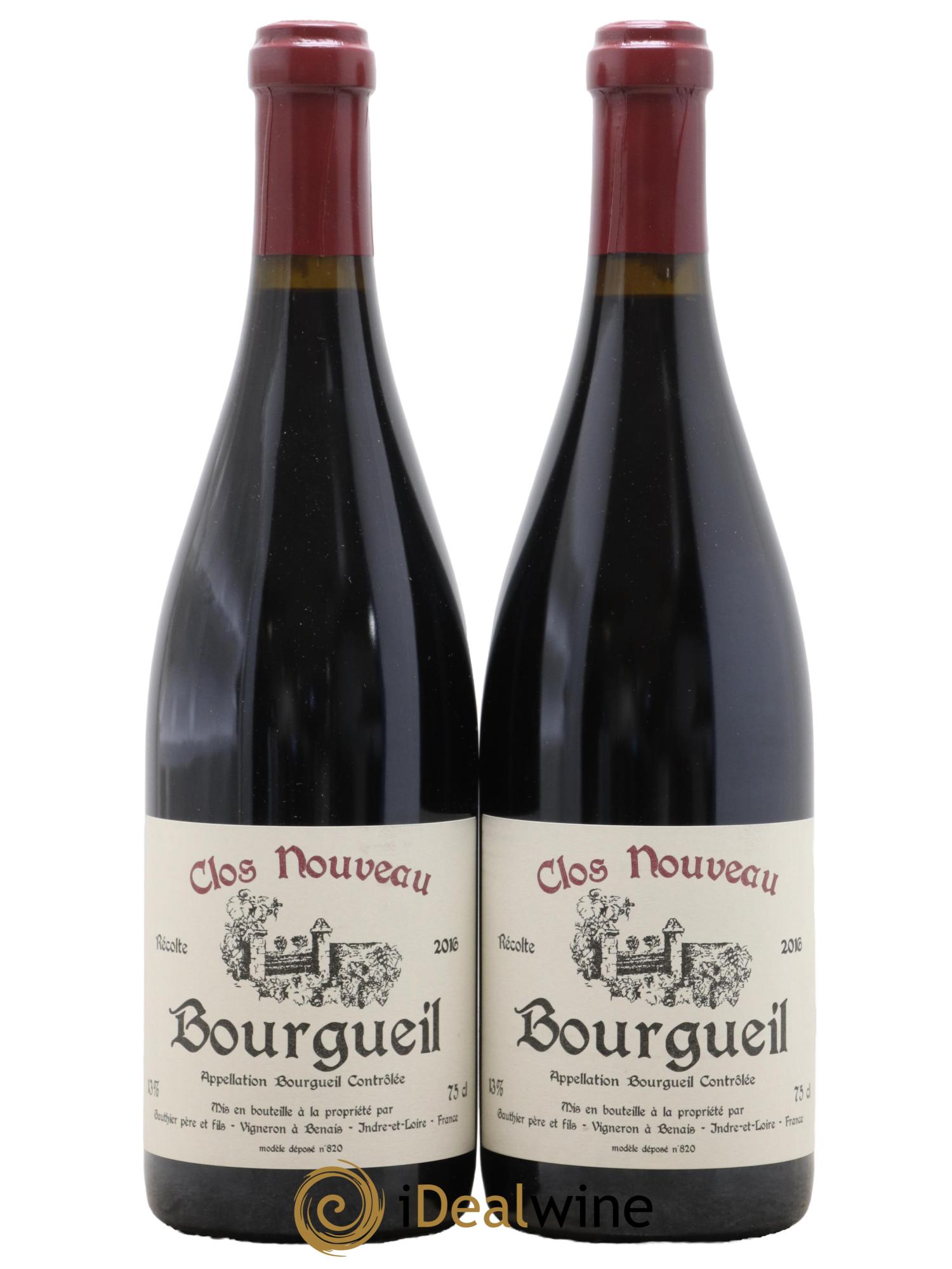 Bourgueil Clos Nouveau Domaine du Bel Air 2016 - Lot de 2 bouteilles - 0