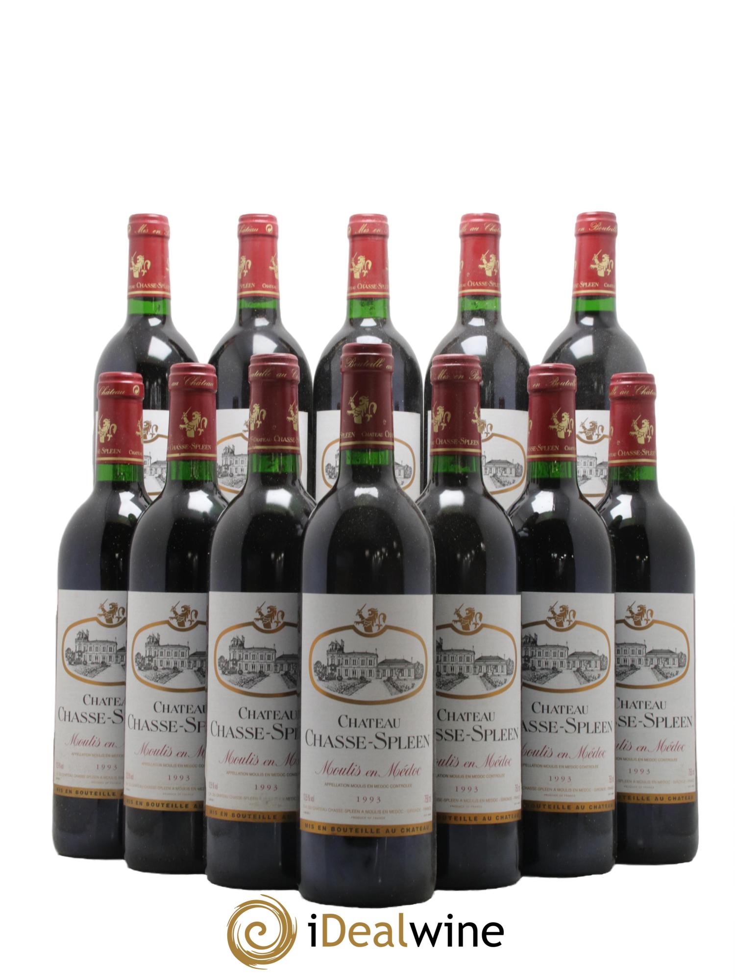 Château Chasse Spleen 1993 - Lot de 12 bouteilles - 0